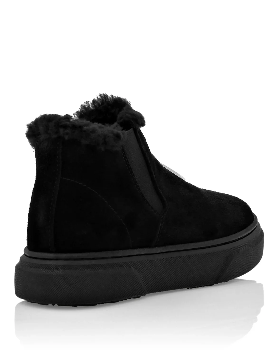 Eco Shearling Suede Anckle Boots, цвет: Черный