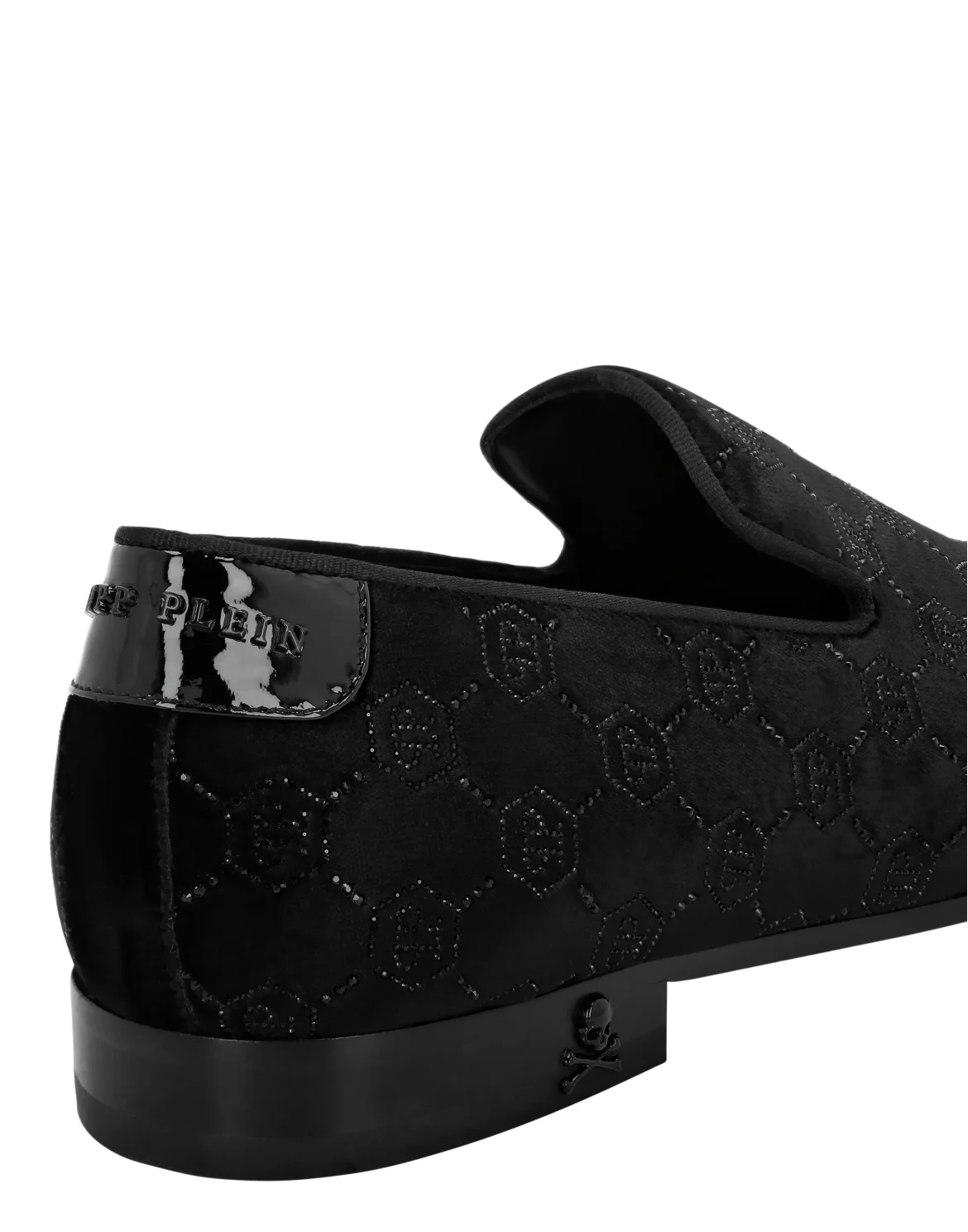 Velvet Loafers Strass Monogram, цвет: Черный
