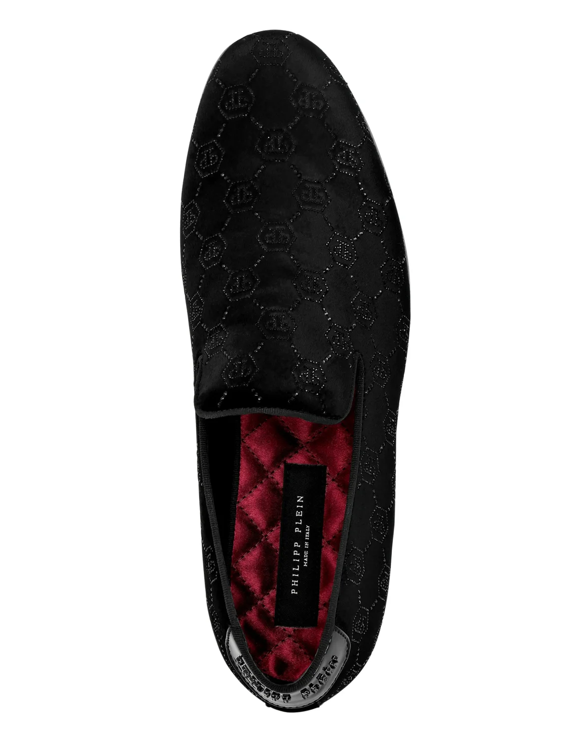 Velvet Loafers Strass Monogram, цвет: Черный