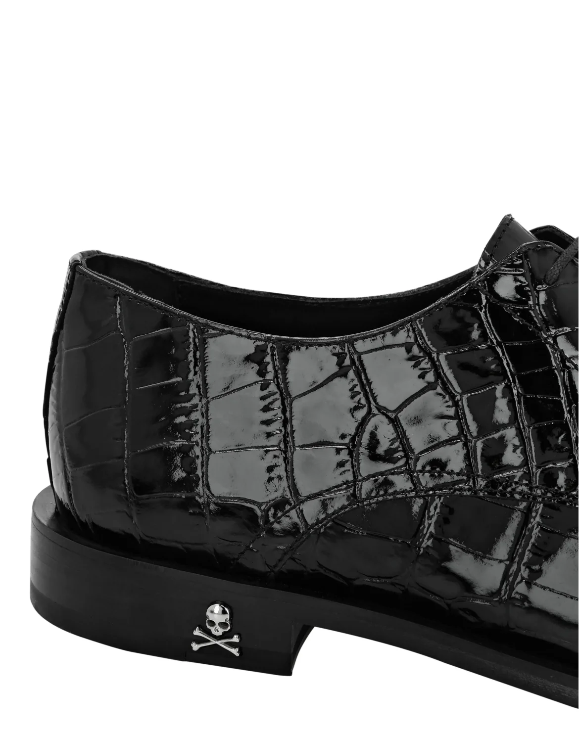 Croco Lace Up Shoes Skull&Bones, цвет: Черный
