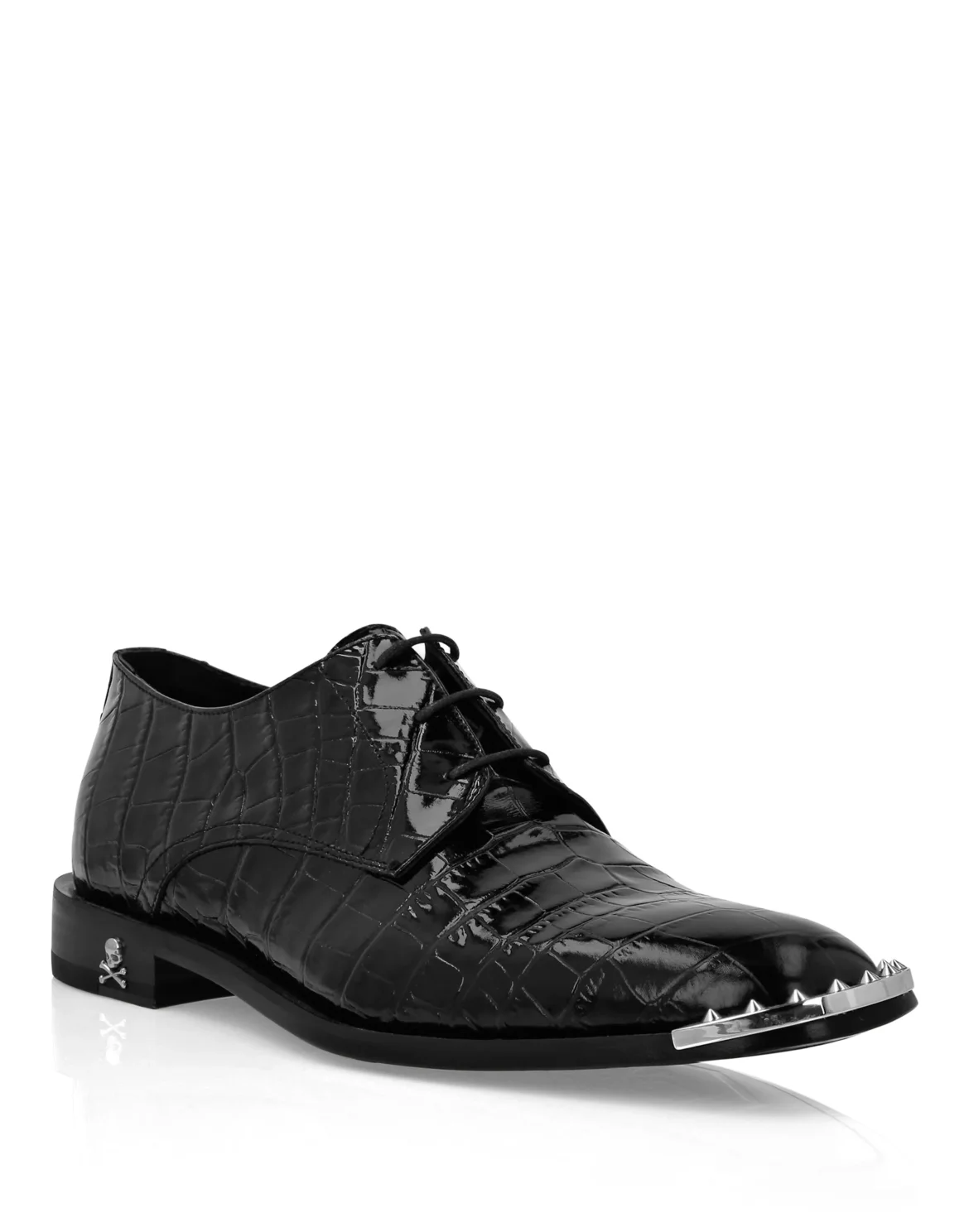 Croco Lace Up Shoes Skull&Bones, цвет: Черный
