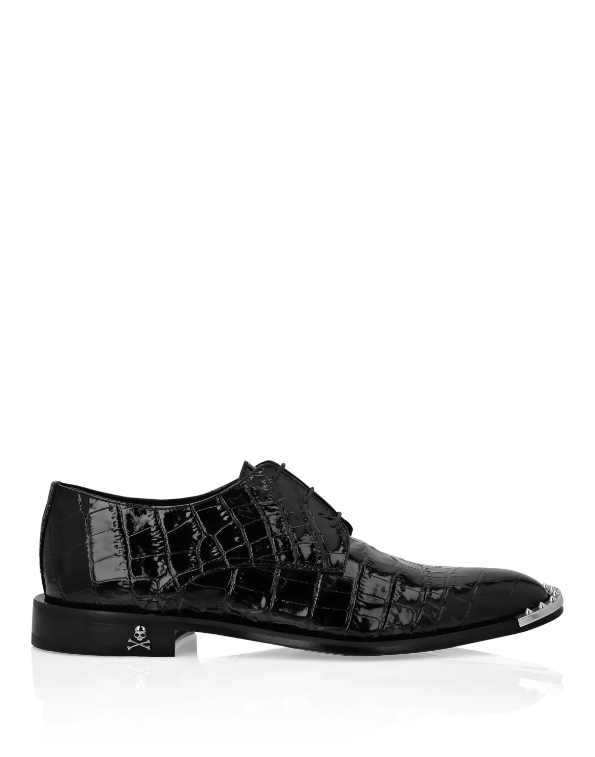 Croco Lace Up Shoes Skull&Bones, цвет: Черный