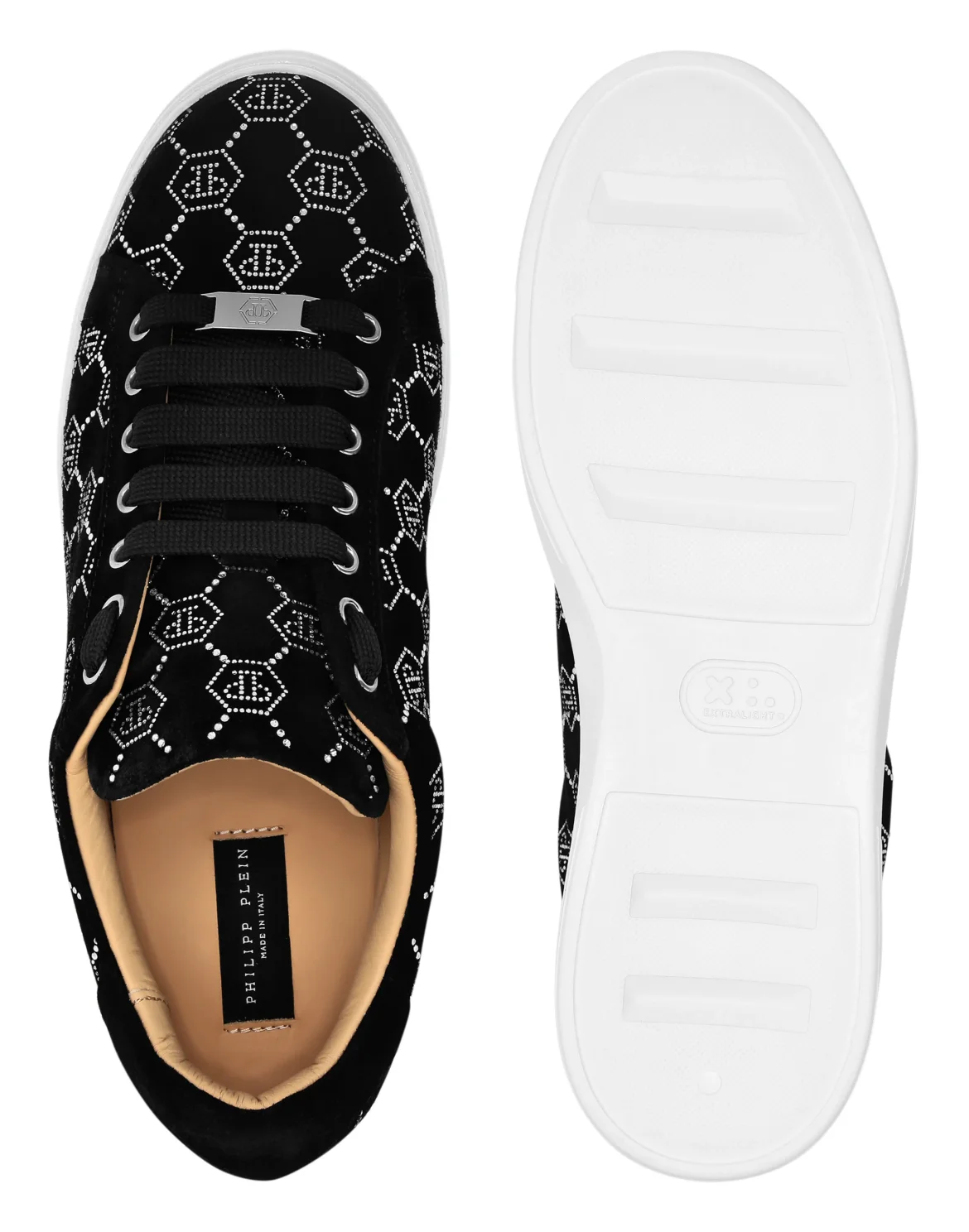 Nappa Leather Lo-Top Sneakers Strass Monogram, цвет: Черный