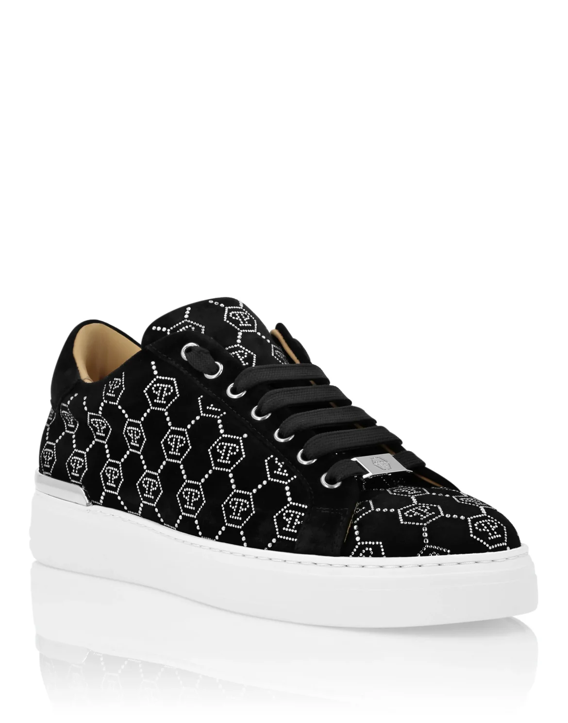 Nappa Leather Lo-Top Sneakers Strass Monogram, цвет: Черный