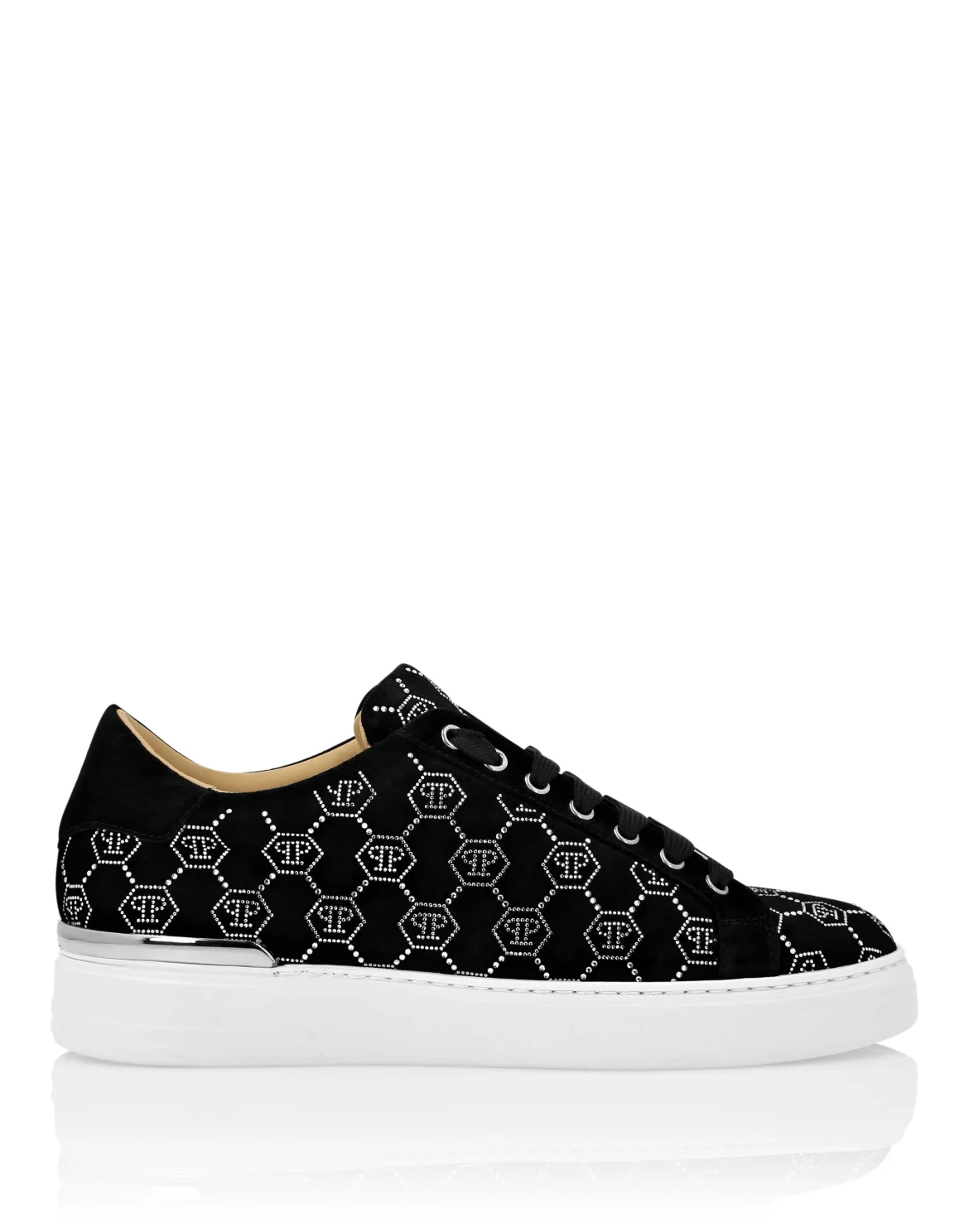 Nappa Leather Lo-Top Sneakers Strass Monogram, цвет: Черный