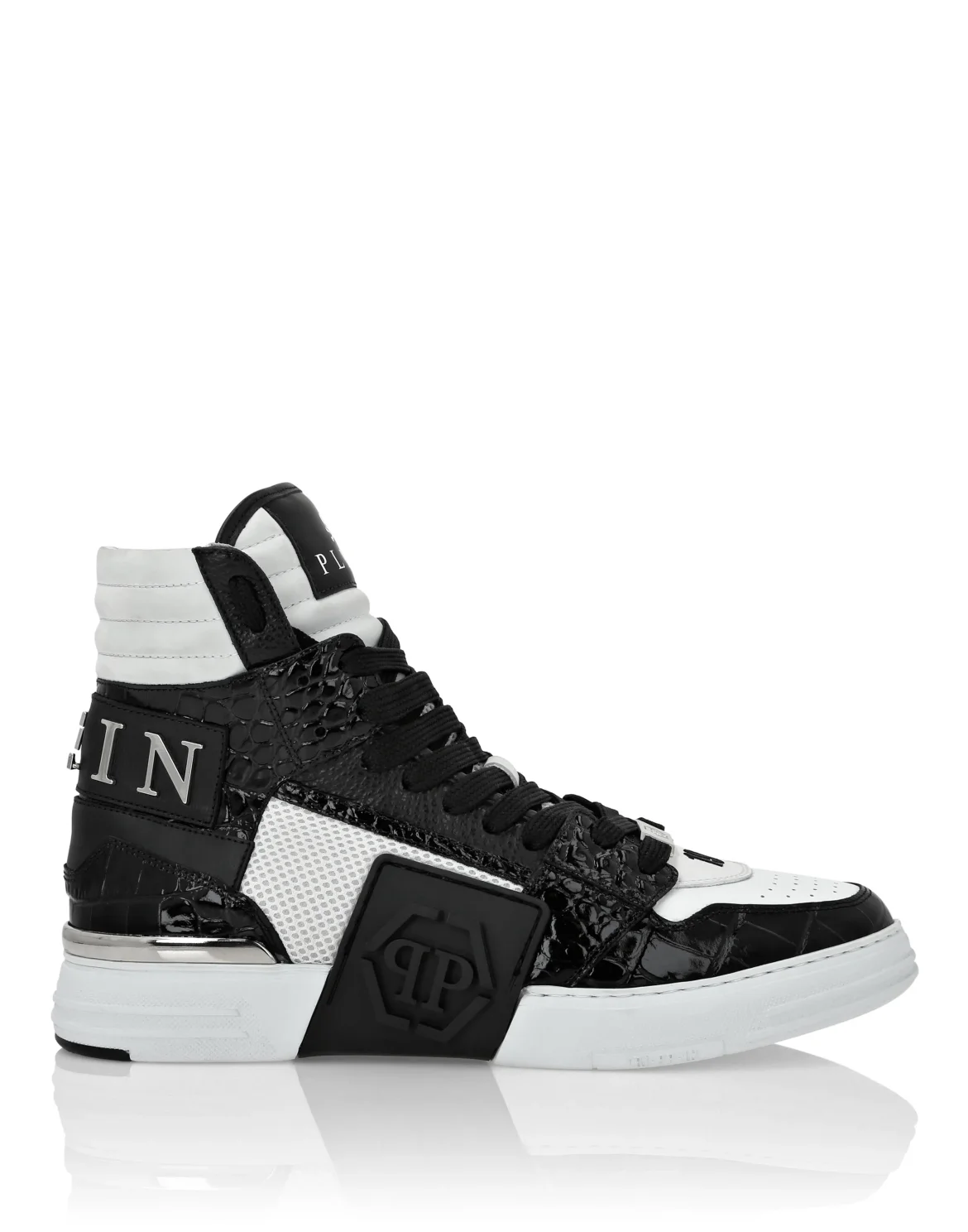 Hi-Top Crocco Printed Sneakers Phantom Kick$, цвет: Белый