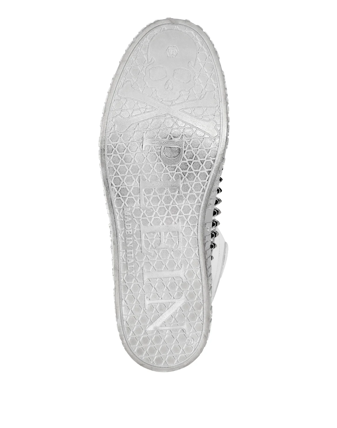Nappa Leather Mid-Top Sneakers Studs, цвет: Белый