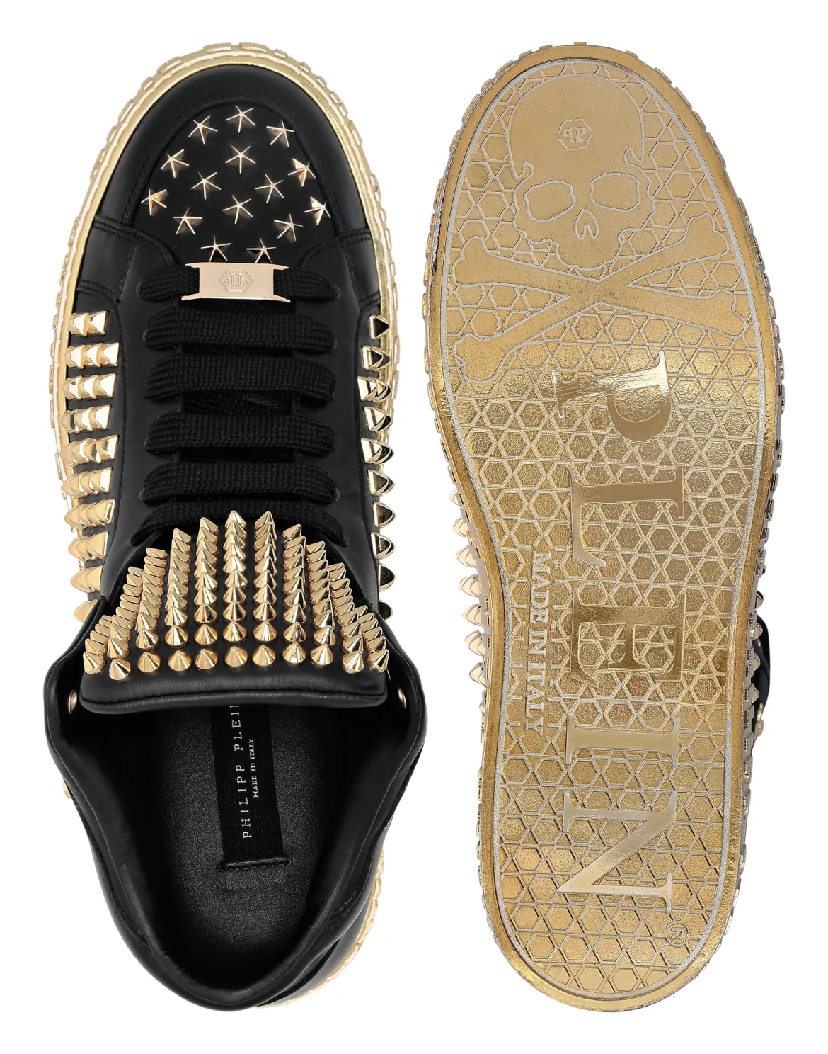 Nappa Leather Mid-Top Sneakers Studs, цвет: Черный