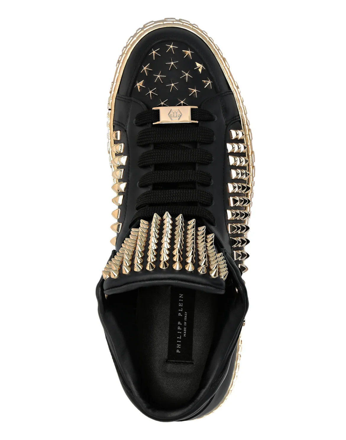Nappa Leather Mid-Top Sneakers Studs, цвет: Черный