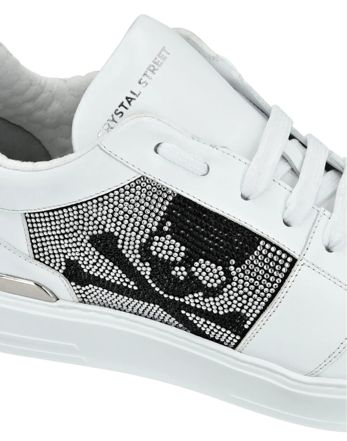 Lo-Top Crystal Leather Sneakers Skull&Bones, цвет: Белый