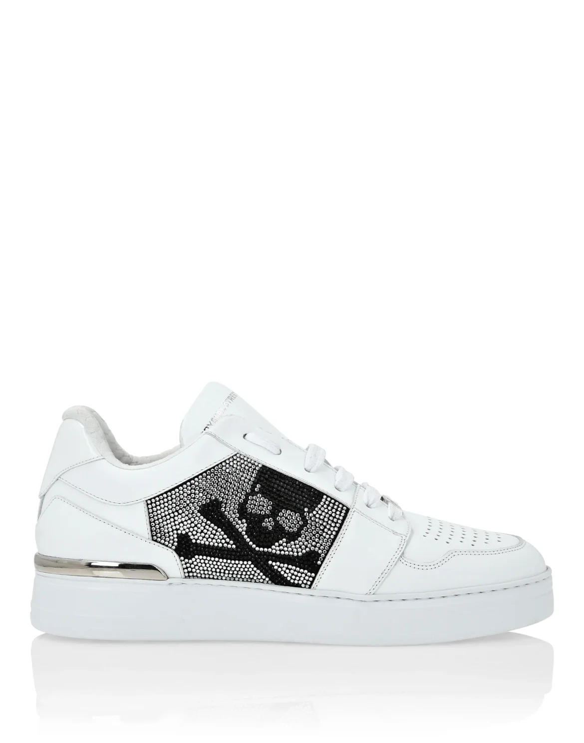 Lo-Top Crystal Leather Sneakers Skull&Bones, цвет: Белый