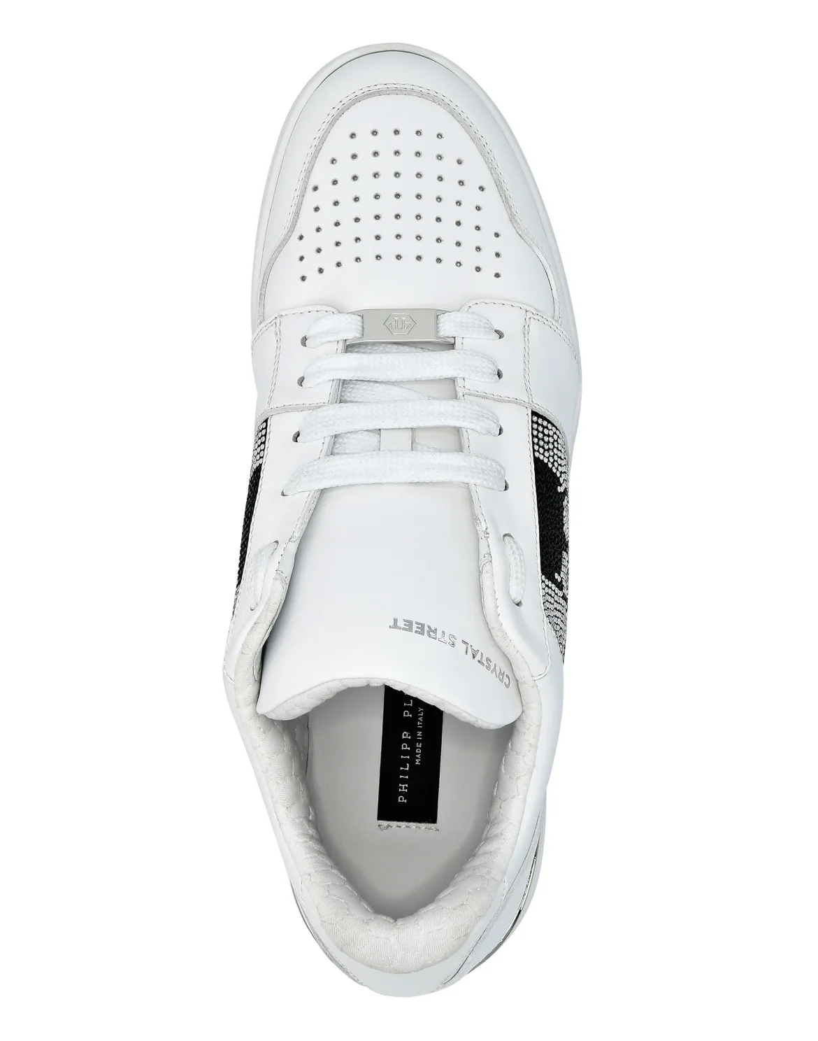 Lo-Top Crystal Leather Sneakers Skull&Bones, цвет: Белый