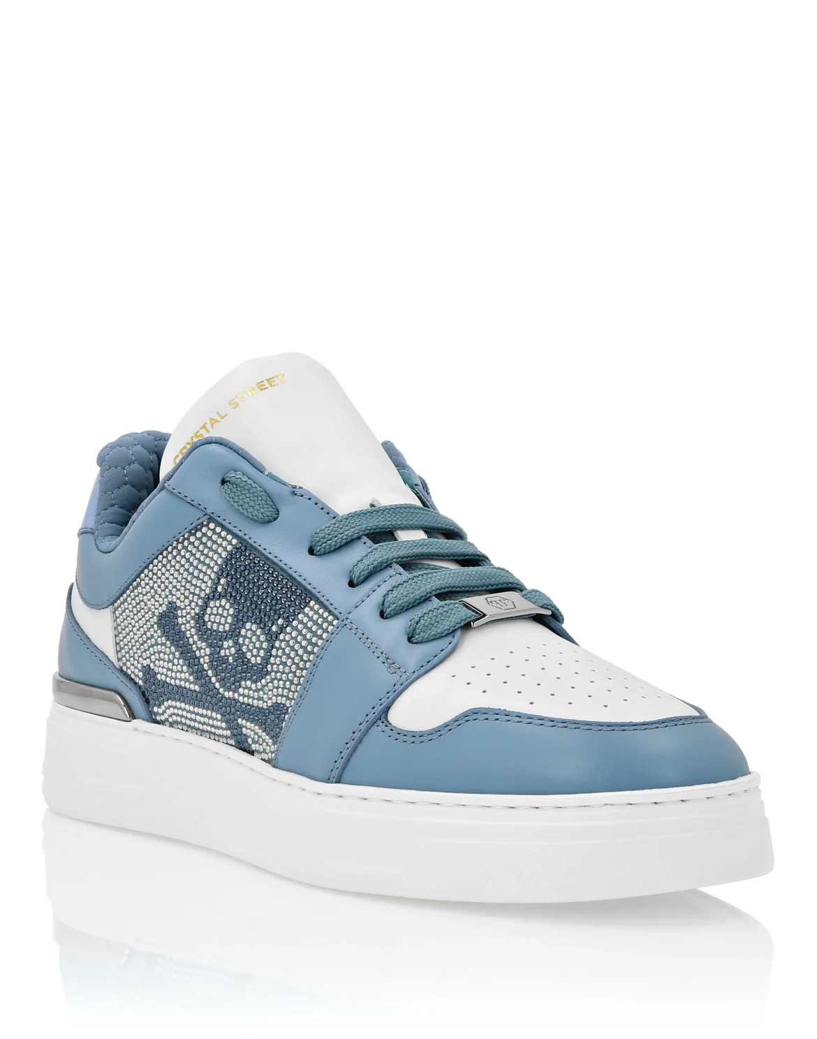 Lo-Top Crystal Leather Sneakers Skull&Bones, цвет: Белый