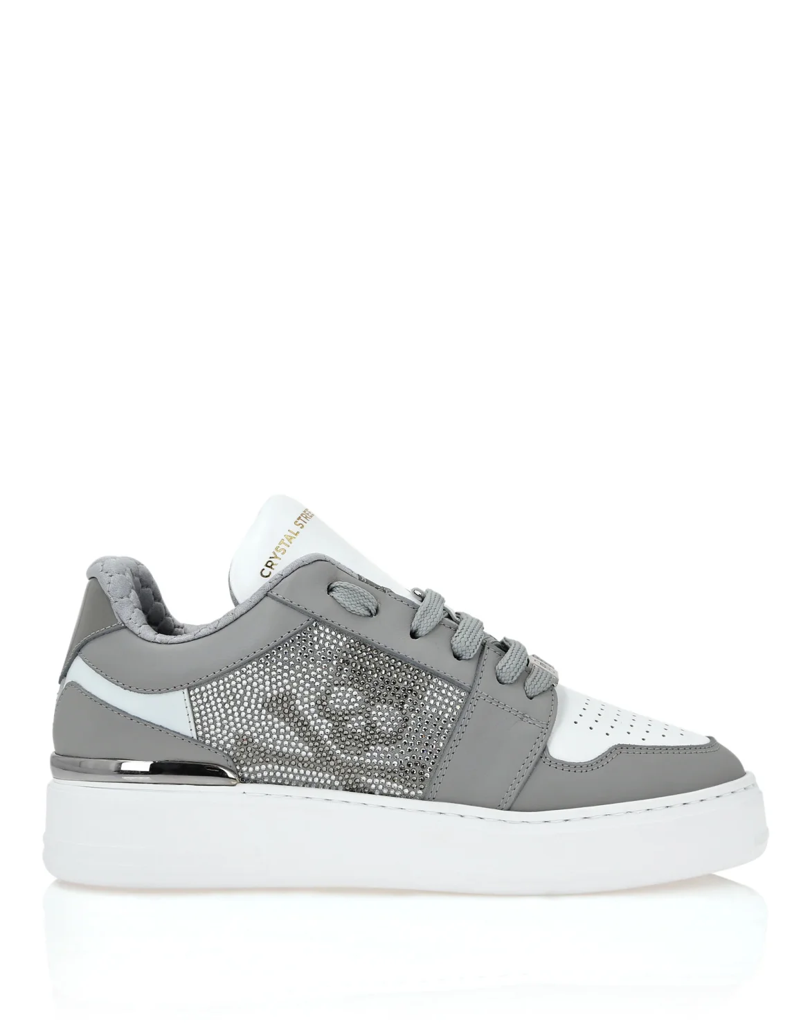 Lo-Top Crystal Leather Sneakers Skull&Bones, цвет: Белый