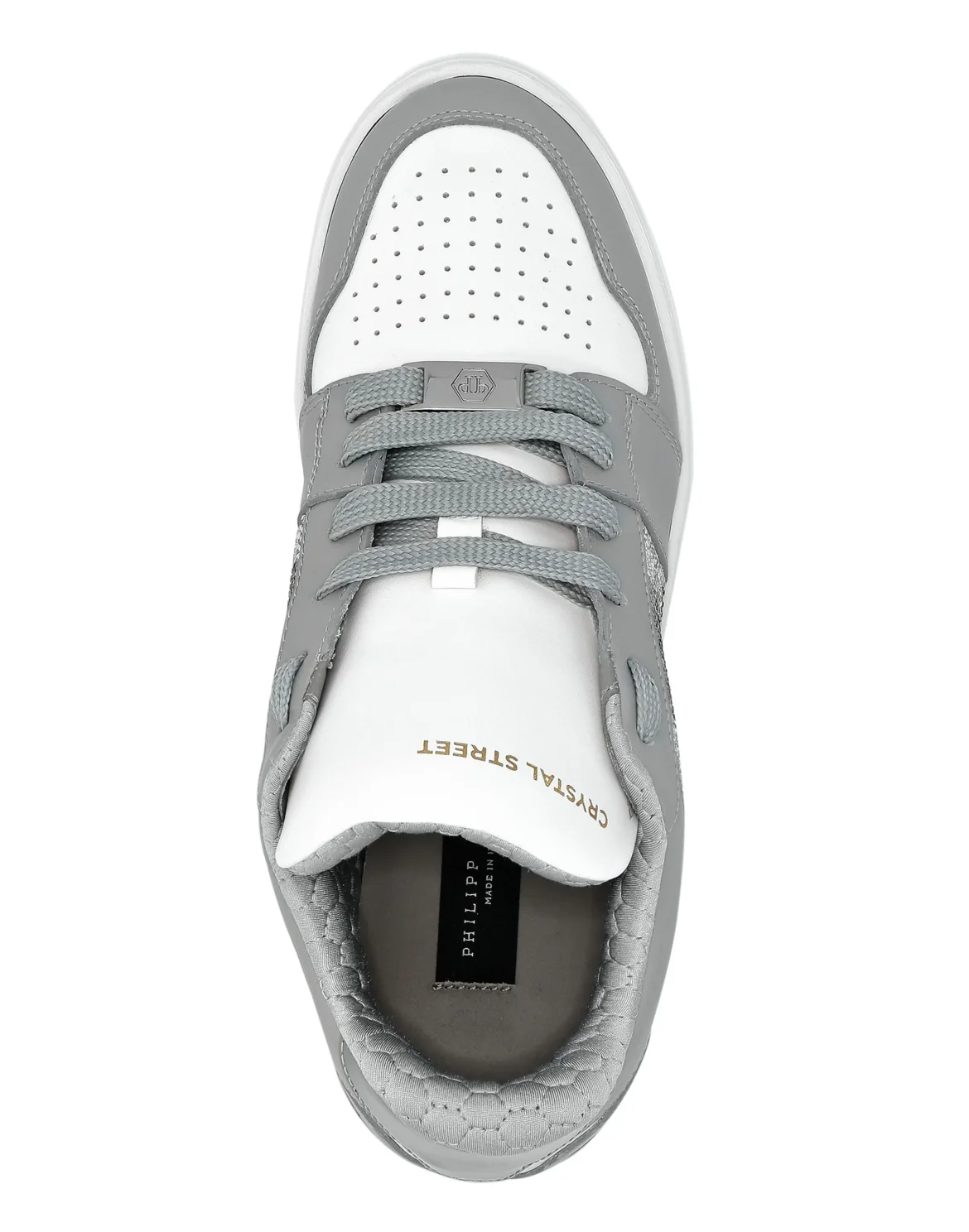 Lo-Top Crystal Leather Sneakers Skull&Bones, цвет: Белый