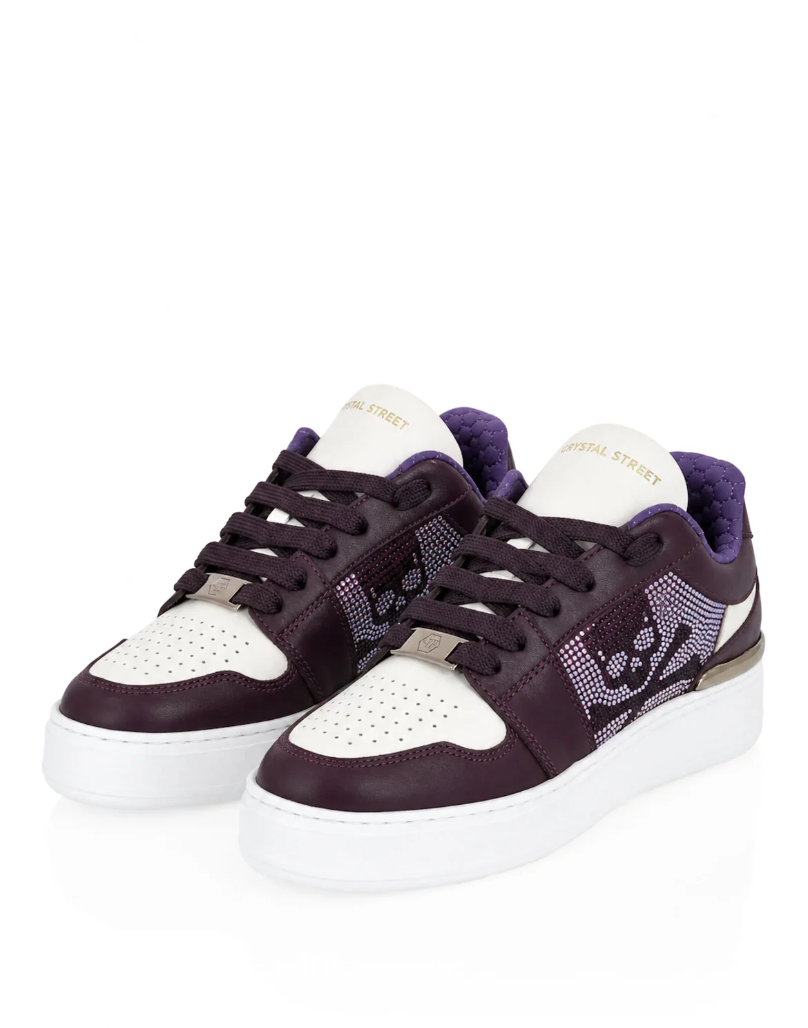 Lo-Top Crystal Leather Sneakers Skull&Bones, цвет: Белый