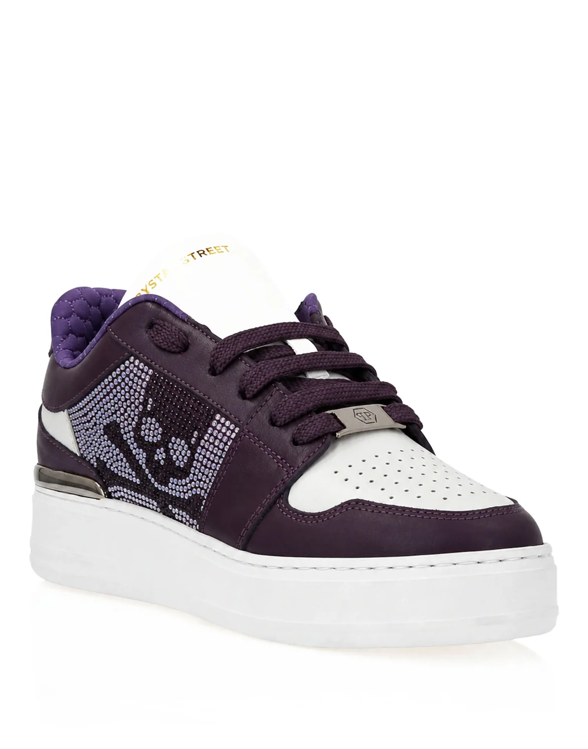 Lo-Top Crystal Leather Sneakers Skull&Bones, цвет: Белый
