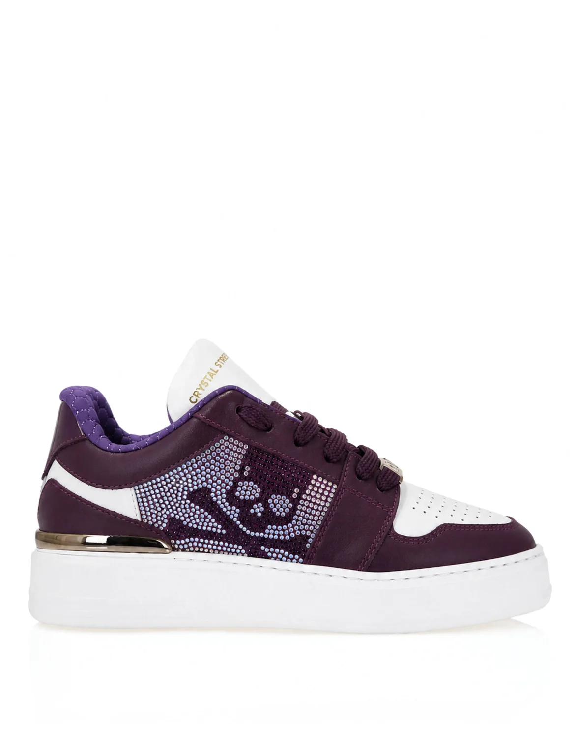 Lo-Top Crystal Leather Sneakers Skull&Bones, цвет: Белый