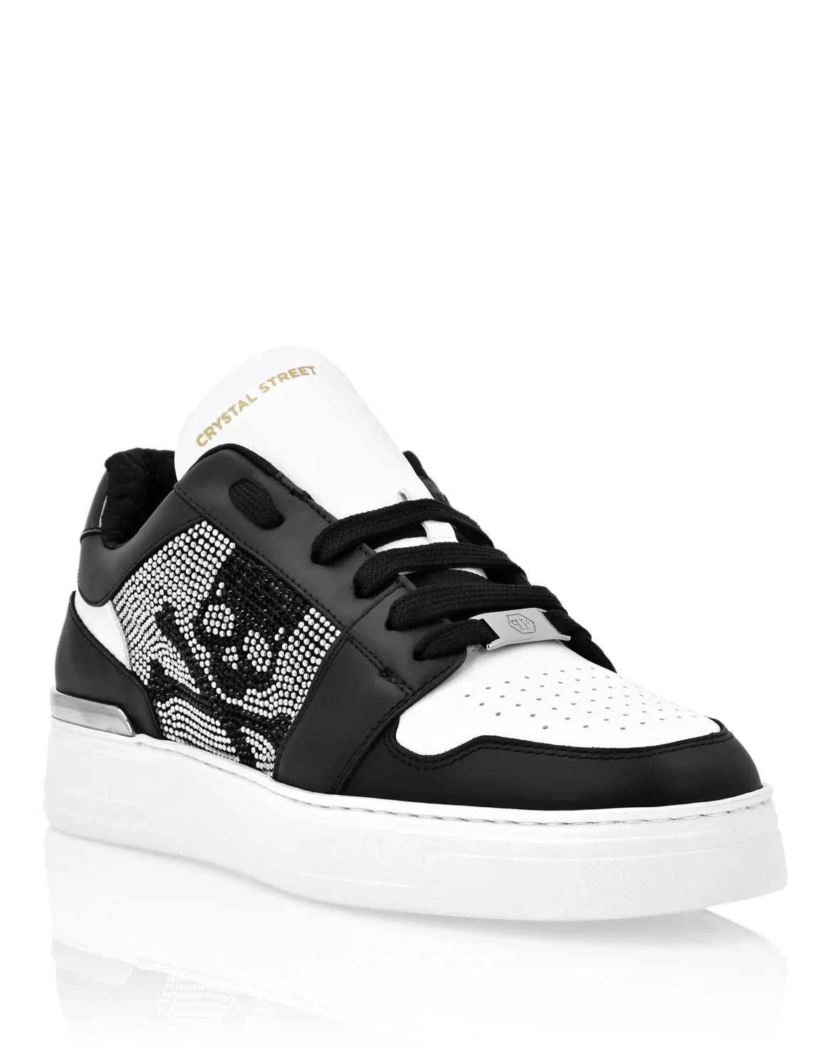 Lo-Top Crystal Leather Sneakers Skull&Bones, цвет: Черный