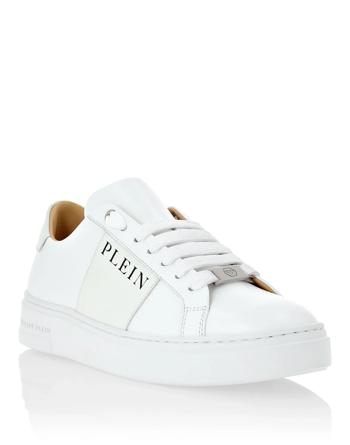 Nappa Leather Lo-Top Sneakers, цвет: Белый