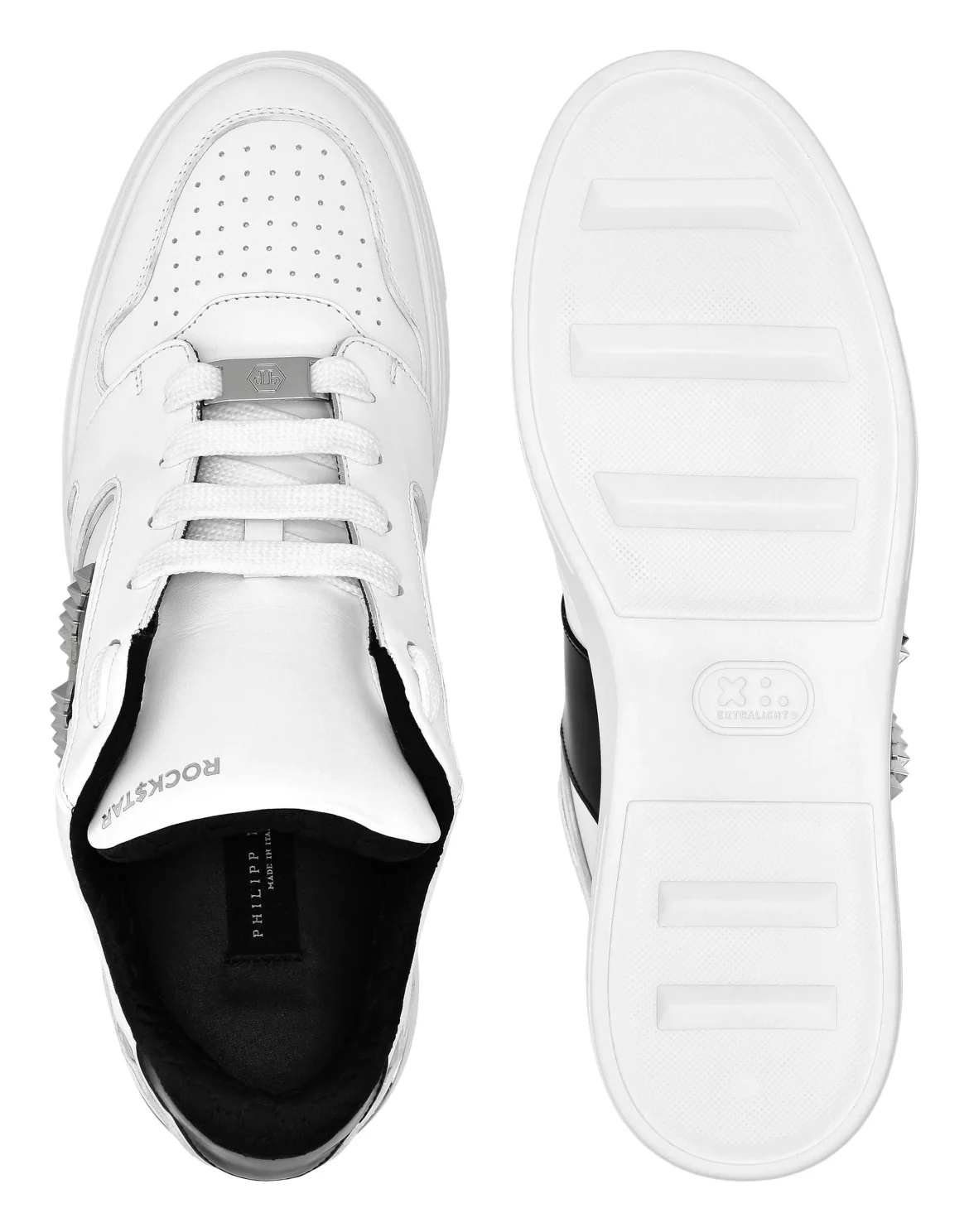 Nappa Leather Lo-Top Sneakers Studs, цвет: Белый