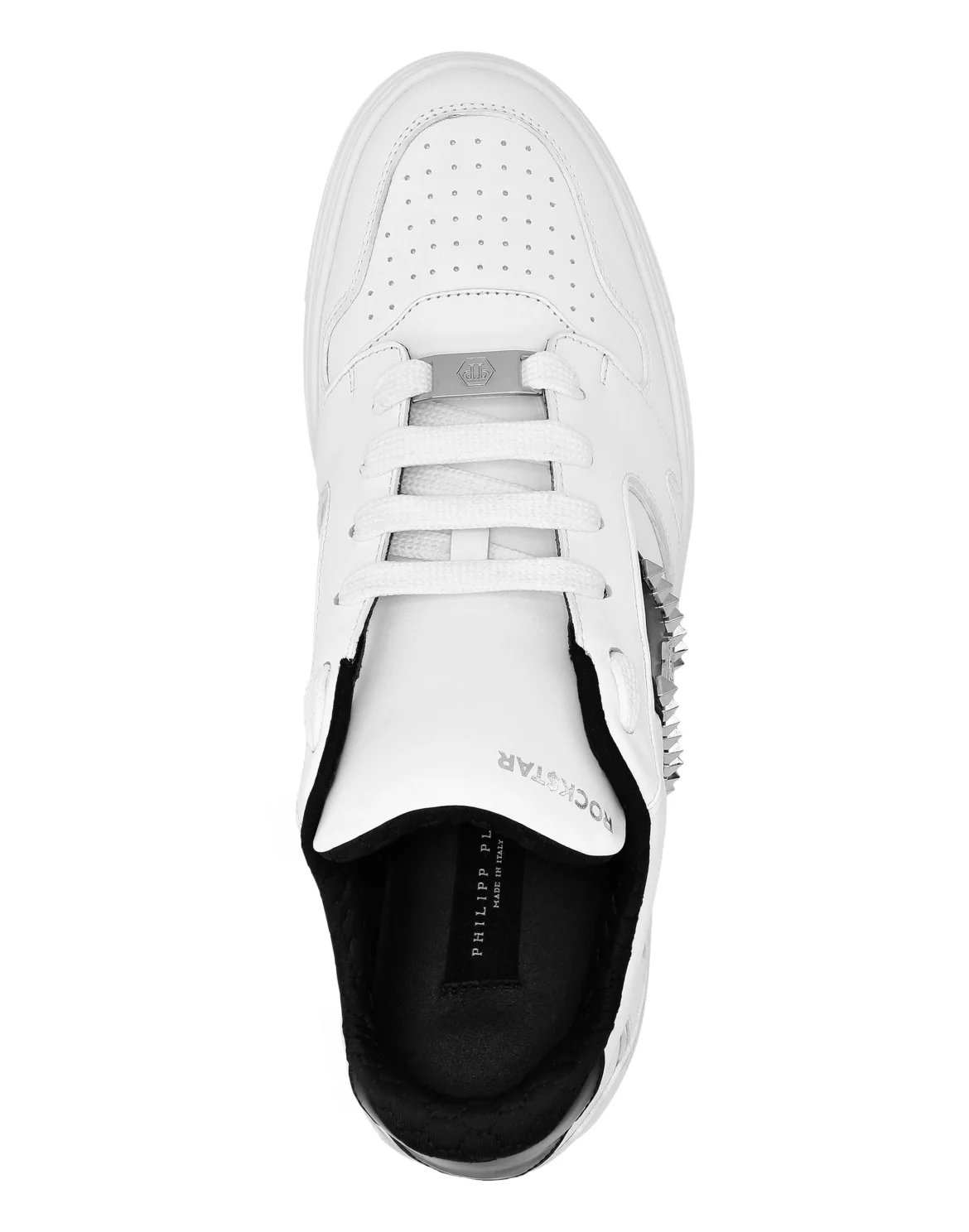 Nappa Leather Lo-Top Sneakers Studs, цвет: Белый