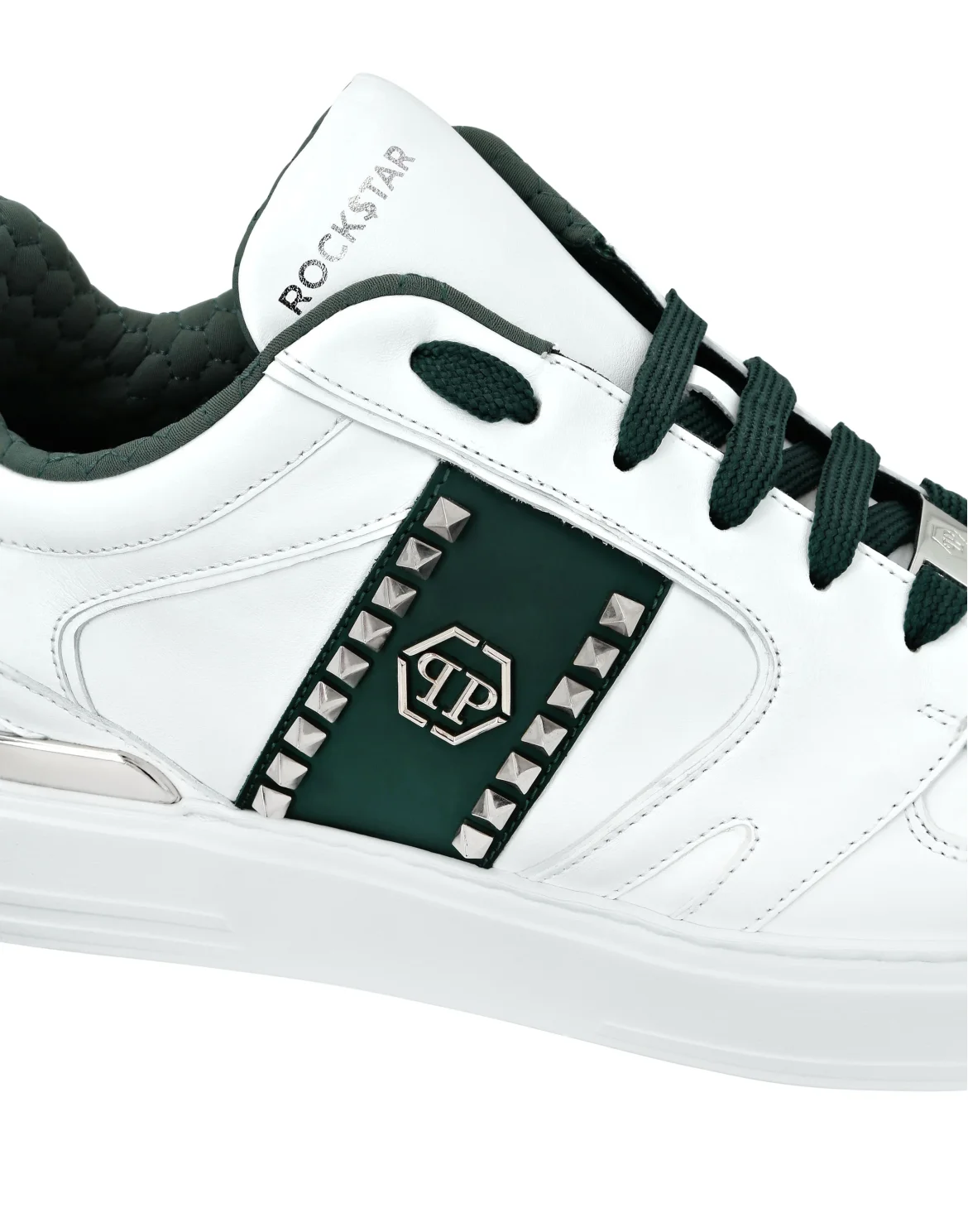 Nappa Leather Lo-Top Sneakers Studs, цвет: Белый