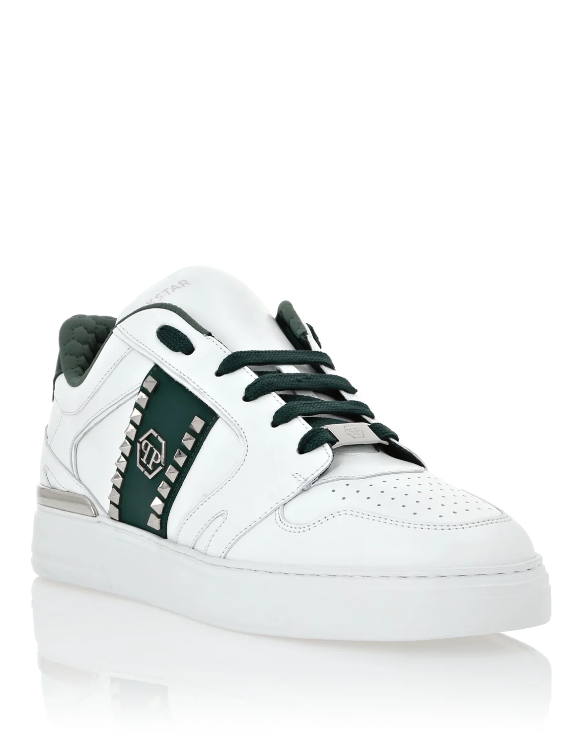 Nappa Leather Lo-Top Sneakers Studs, цвет: Белый