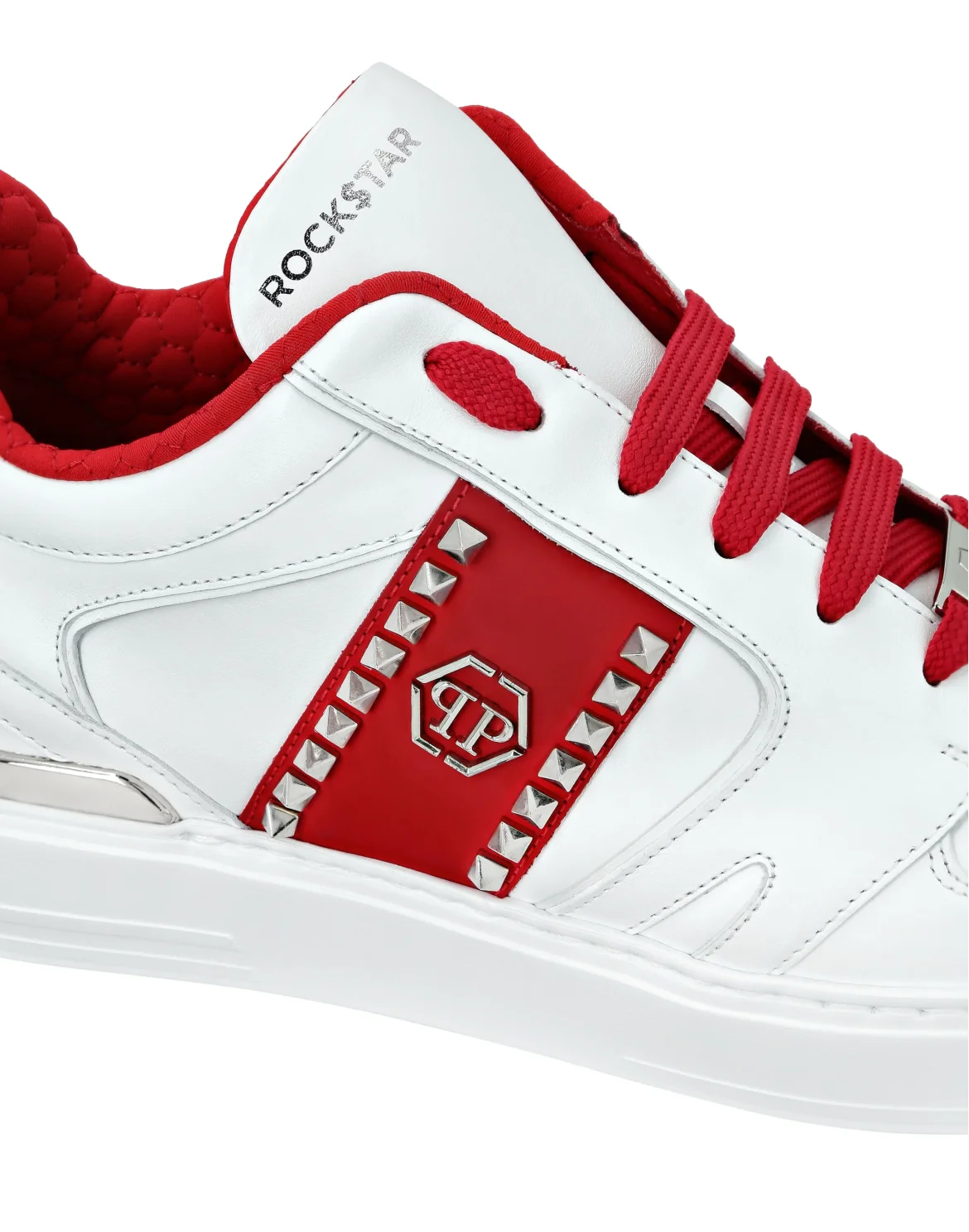 Nappa Leather Lo-Top Sneakers Studs, цвет: Белый