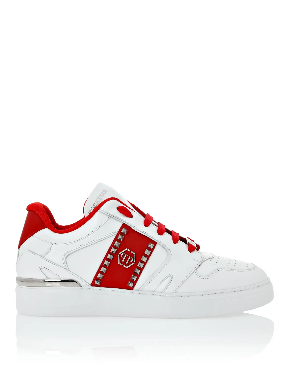 Nappa Leather Lo-Top Sneakers Studs, цвет: Белый