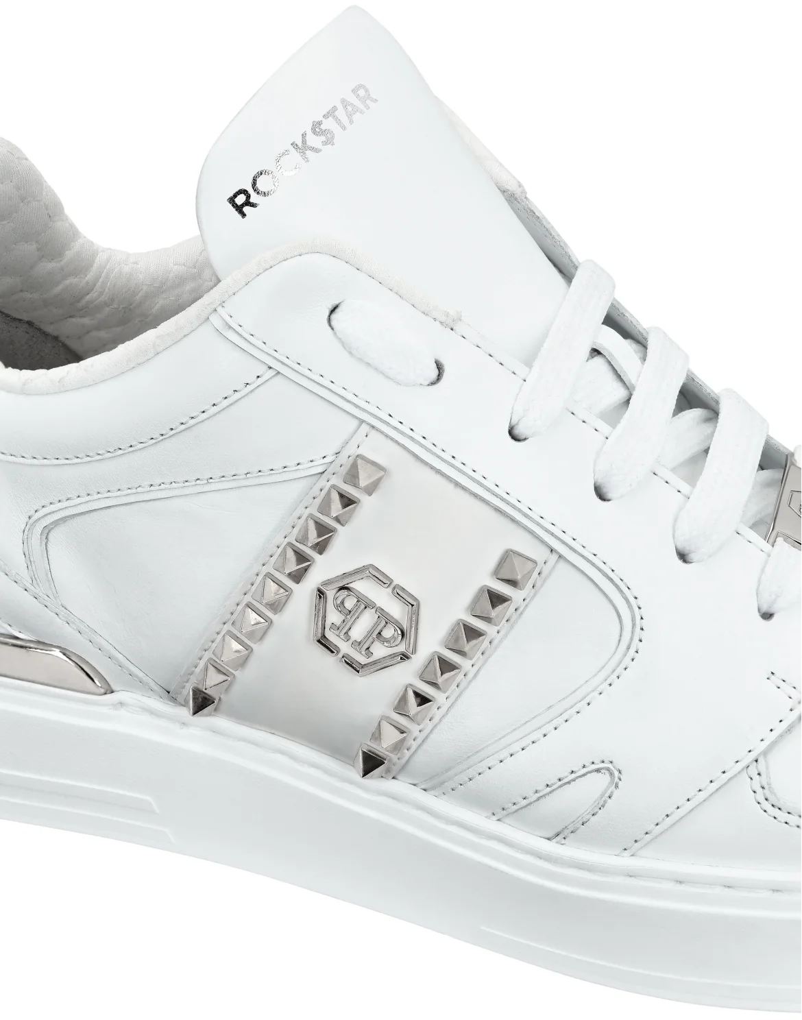 Nappa Leather Lo-Top Sneakers Studs, цвет: Белый