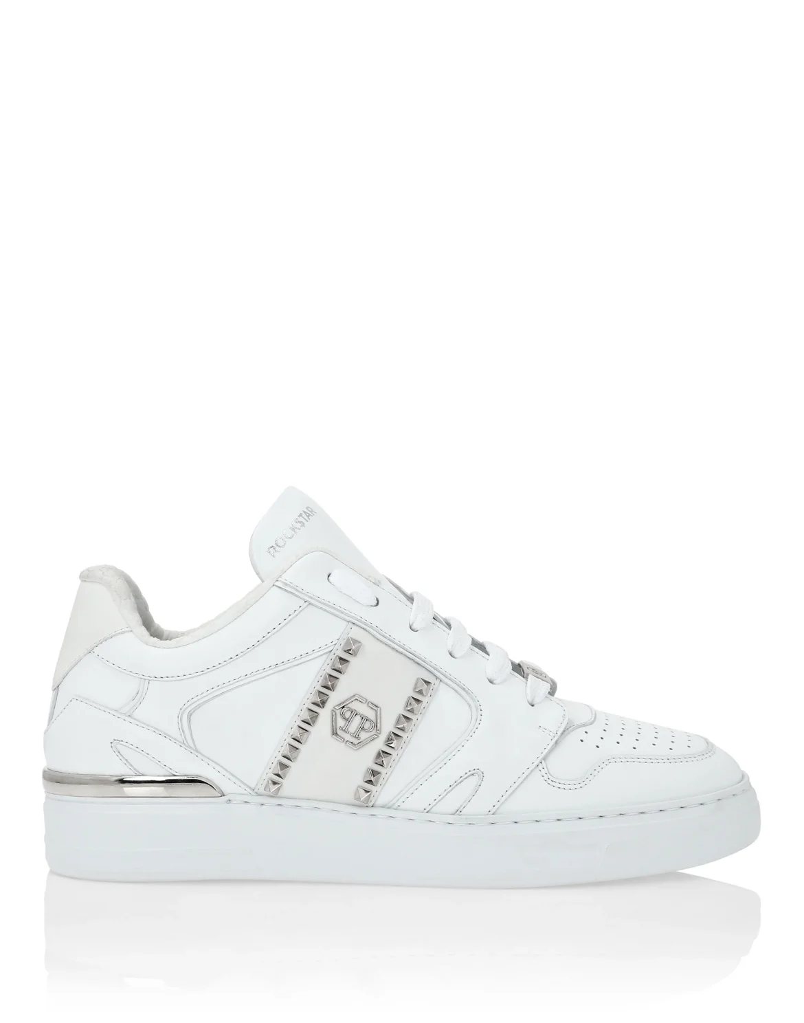 Nappa Leather Lo-Top Sneakers Studs, цвет: Белый