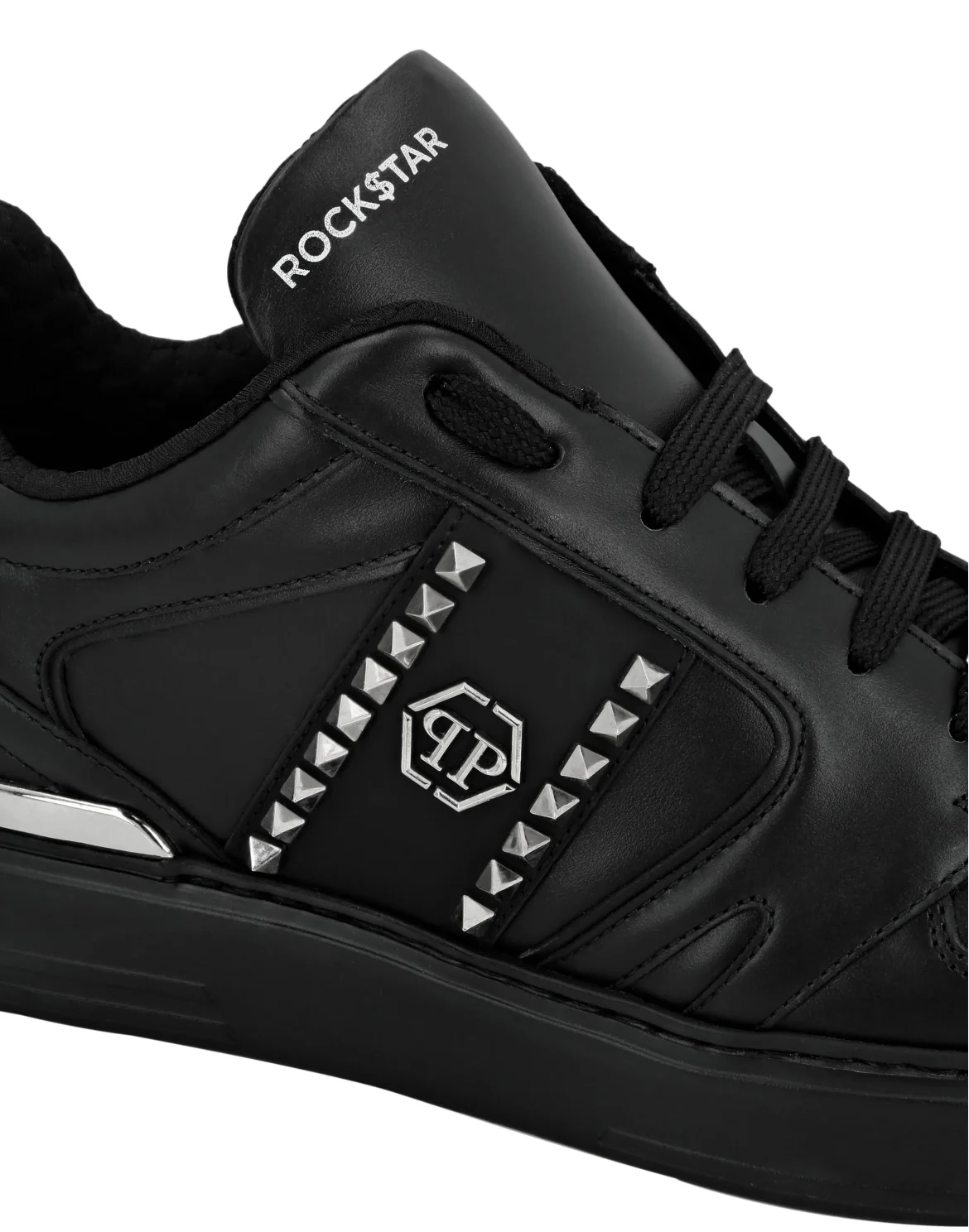 Nappa Leather Lo-Top Sneakers Studs, цвет: Черный