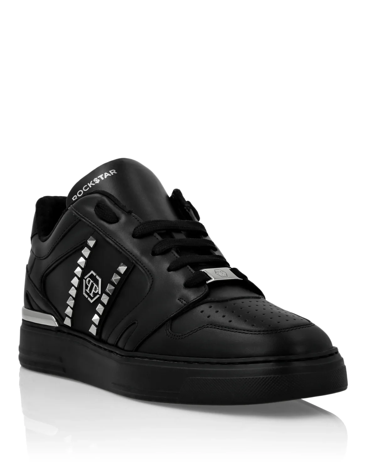 Nappa Leather Lo-Top Sneakers Studs, цвет: Черный