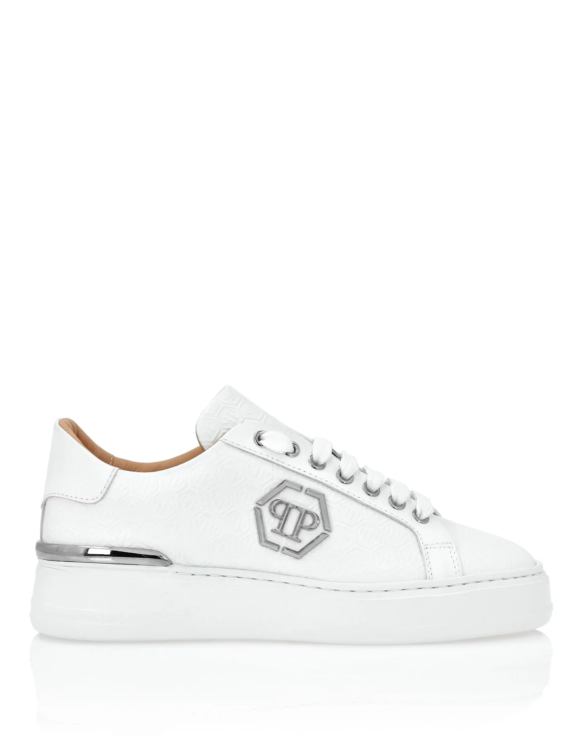 Nappa Leather Lo-Top Sneakers Monogram, цвет: Белый