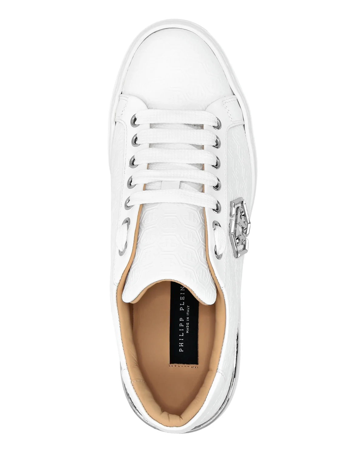 Nappa Leather Lo-Top Sneakers Monogram, цвет: Белый