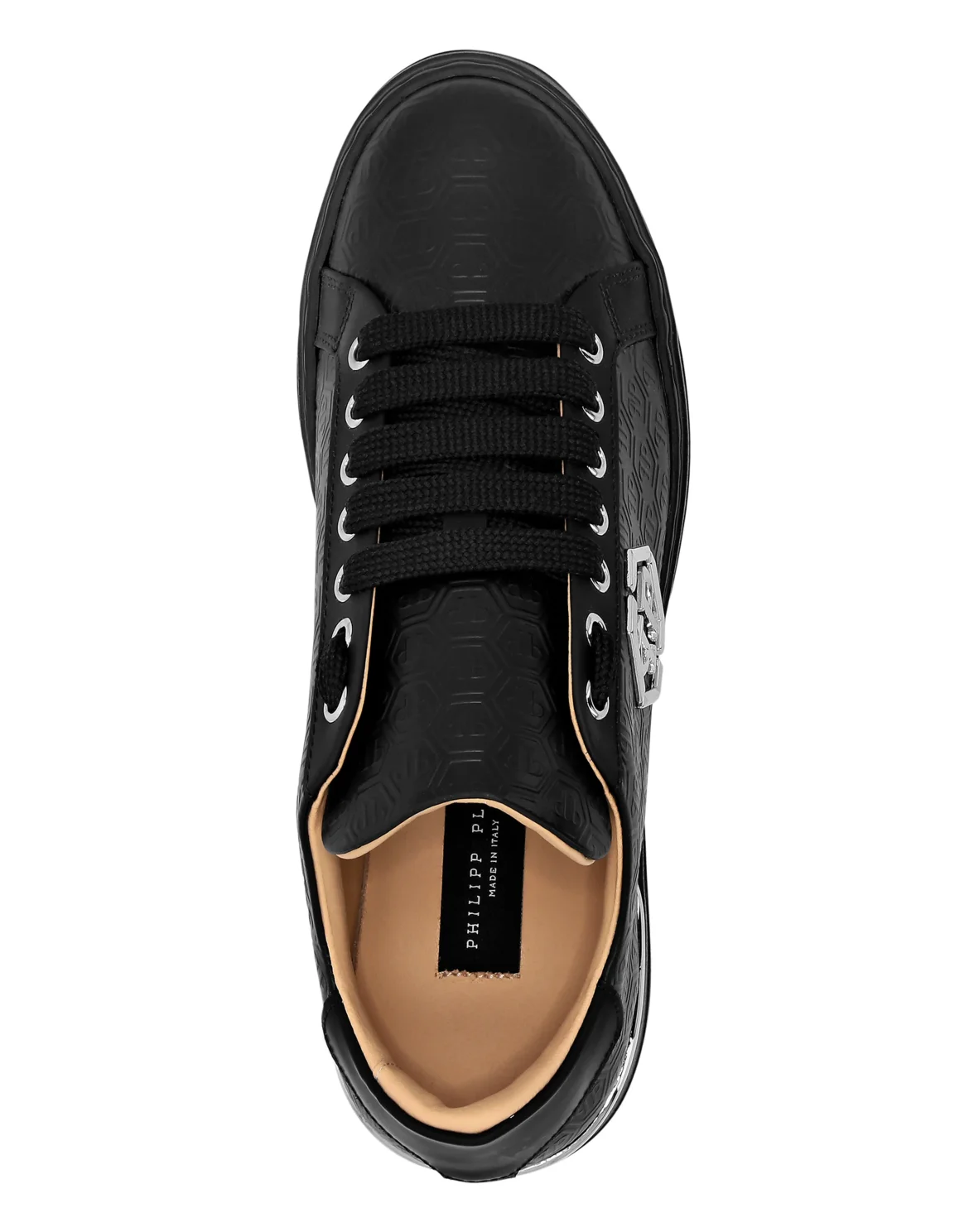 Nappa Leather Lo-Top Sneakers Monogram, цвет: Черный