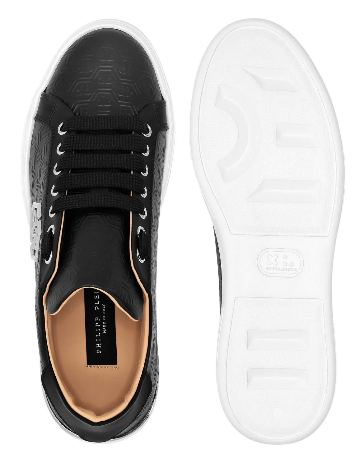Nappa Leather Lo-Top Sneakers Monogram, цвет: Черный