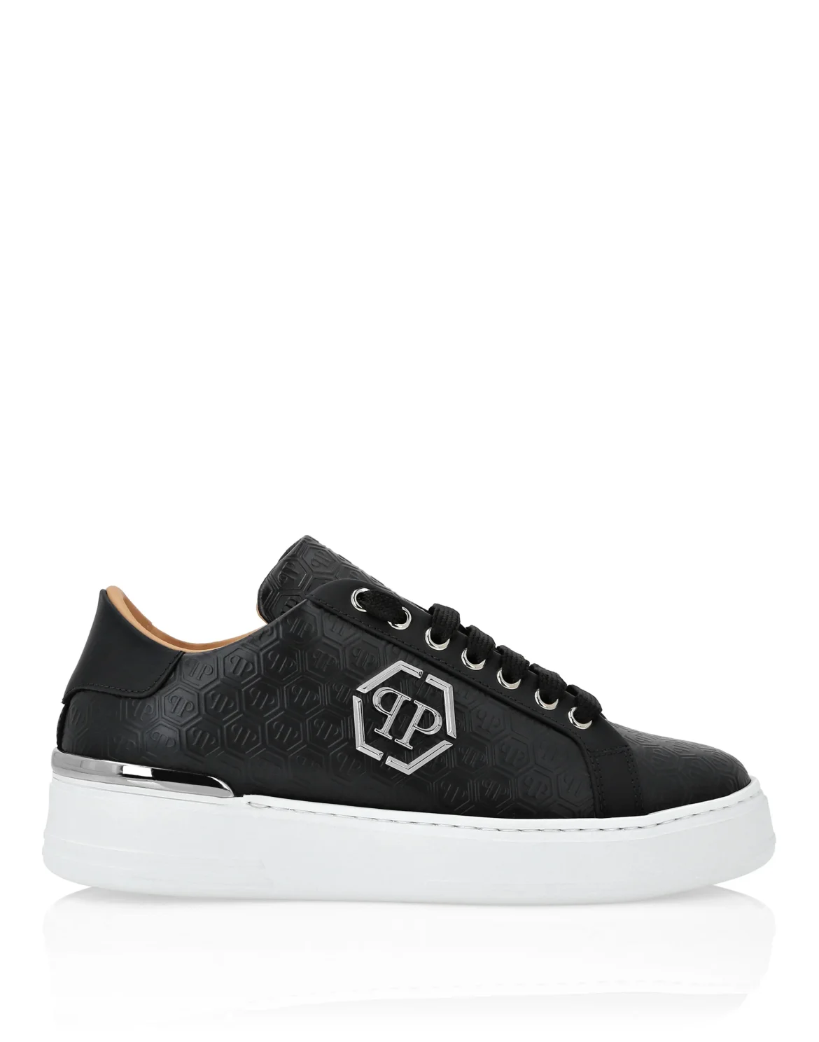 Nappa Leather Lo-Top Sneakers Monogram, цвет: Черный