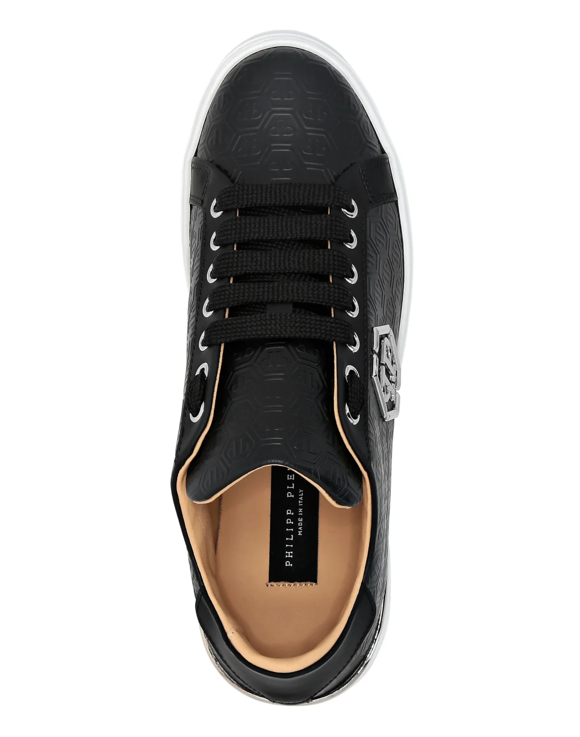 Nappa Leather Lo-Top Sneakers Monogram, цвет: Черный