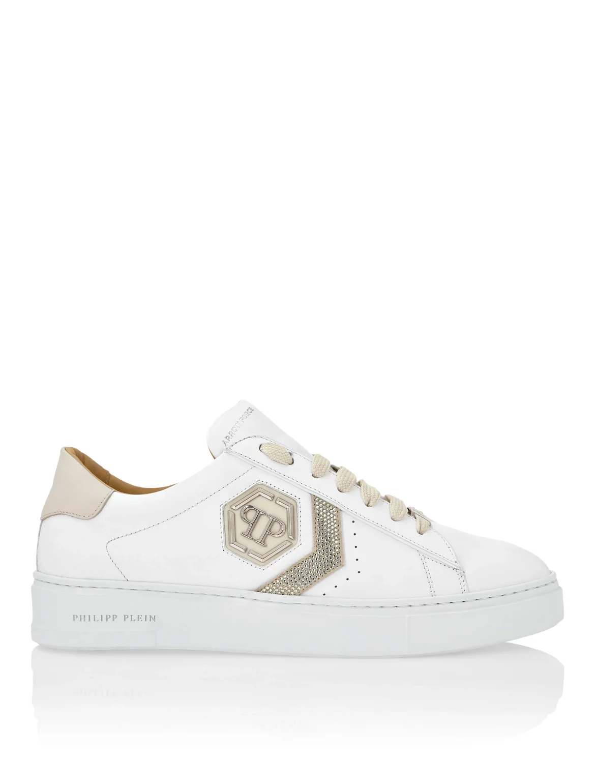 Lo-Top Leather Arrow Force Strass Sneakers, цвет: Бежевый