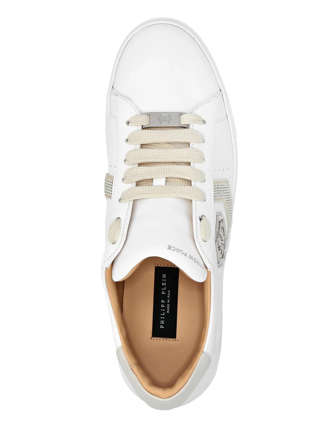 Lo-Top Leather Arrow Force Strass Sneakers, цвет: Бежевый