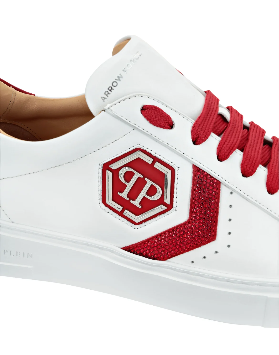 Lo-Top Leather Arrow Force Strass Sneakers, цвет: Красный