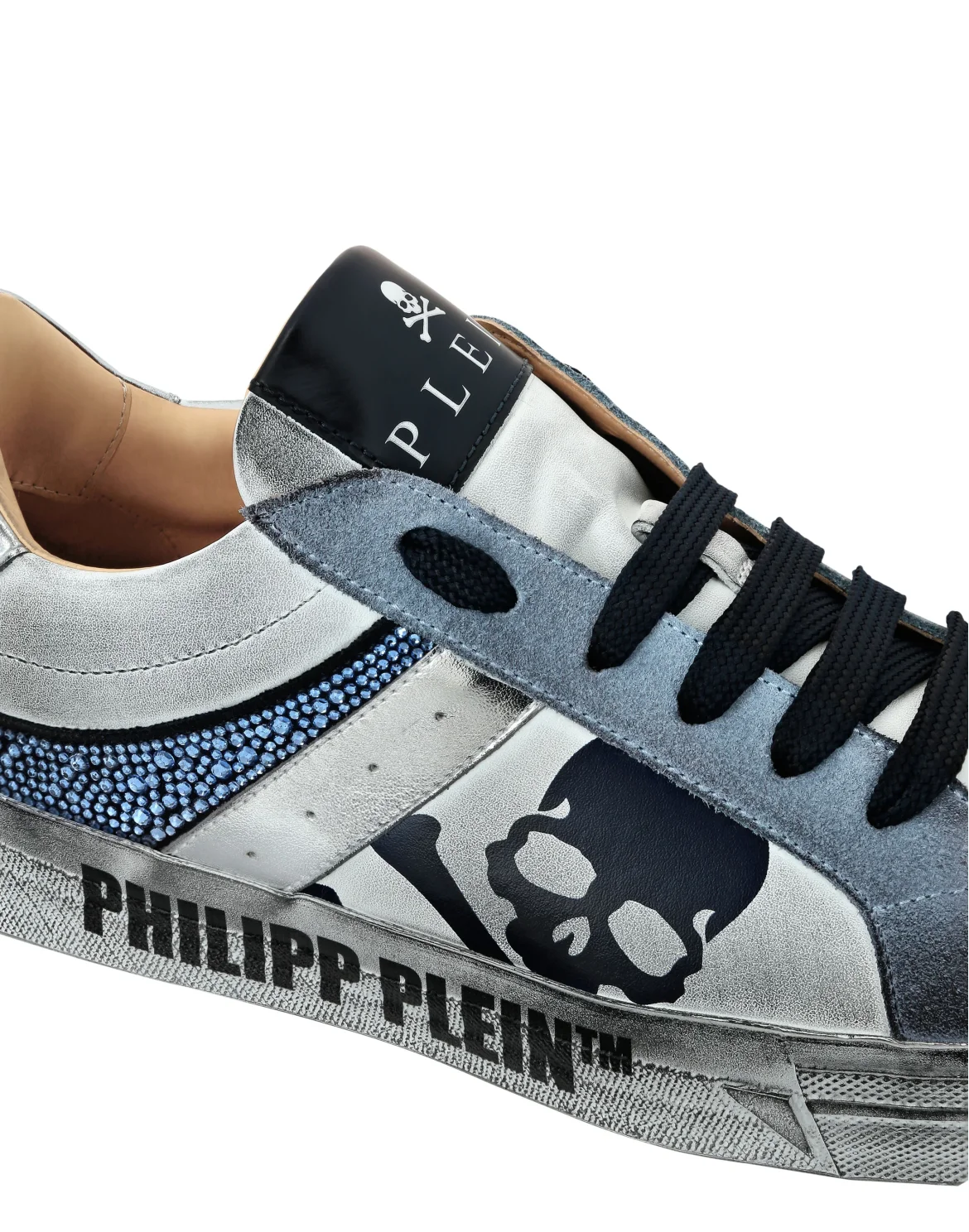 Nappa Leather Lo-Top Sneakers Strass Retrokickz TM, цвет: Белый