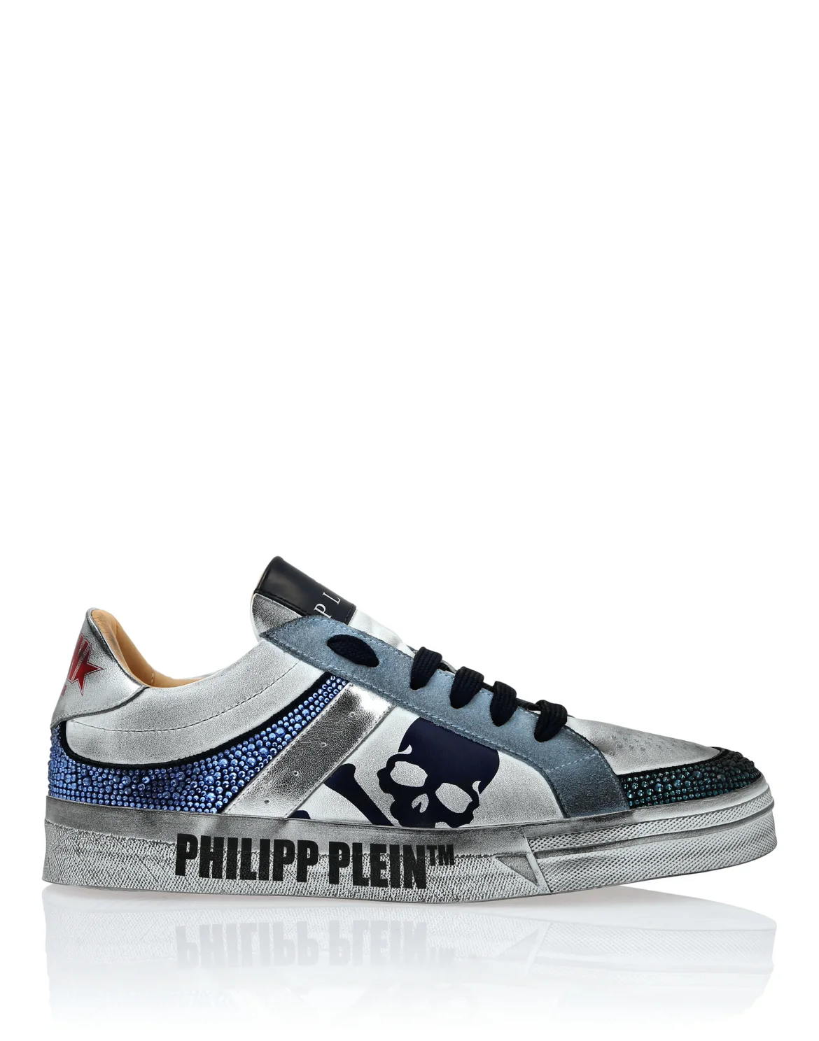 Nappa Leather Lo-Top Sneakers Strass Retrokickz TM, цвет: Белый