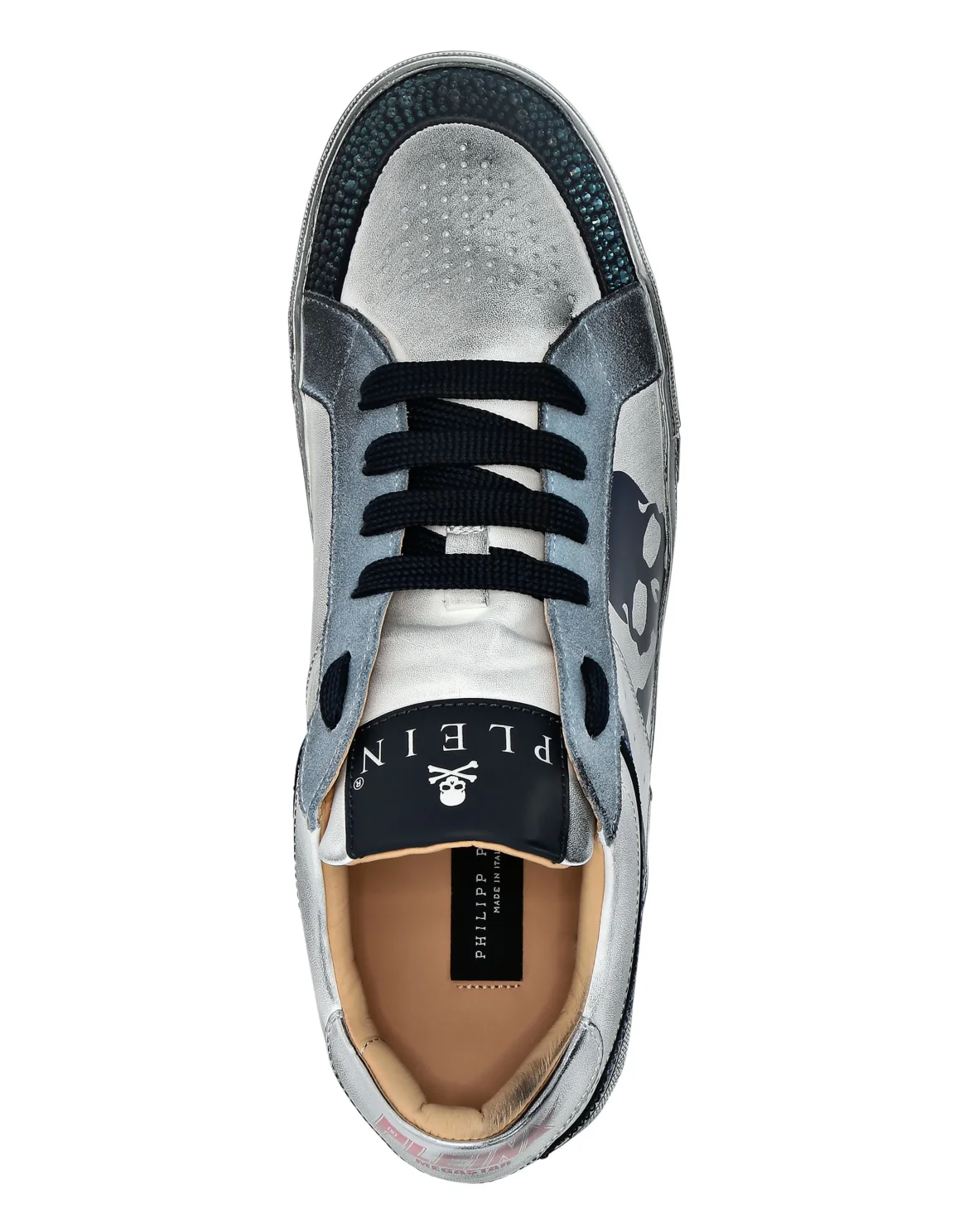 Nappa Leather Lo-Top Sneakers Strass Retrokickz TM, цвет: Белый