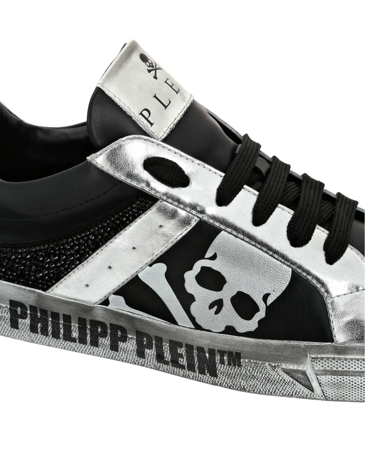 Nappa Leather Lo-Top Sneakers Strass Retrokickz TM, цвет: Черный