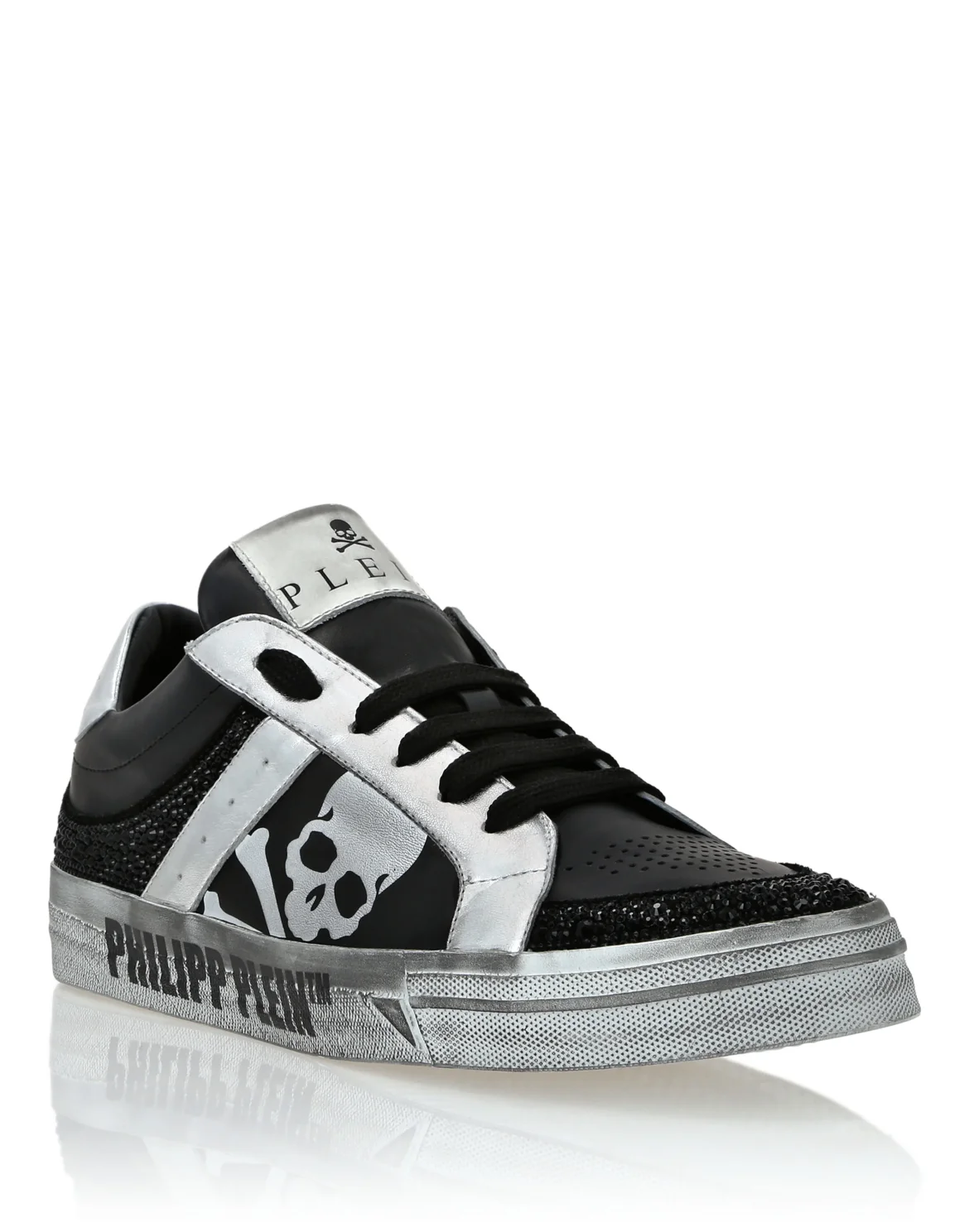Nappa Leather Lo-Top Sneakers Strass Retrokickz TM, цвет: Черный