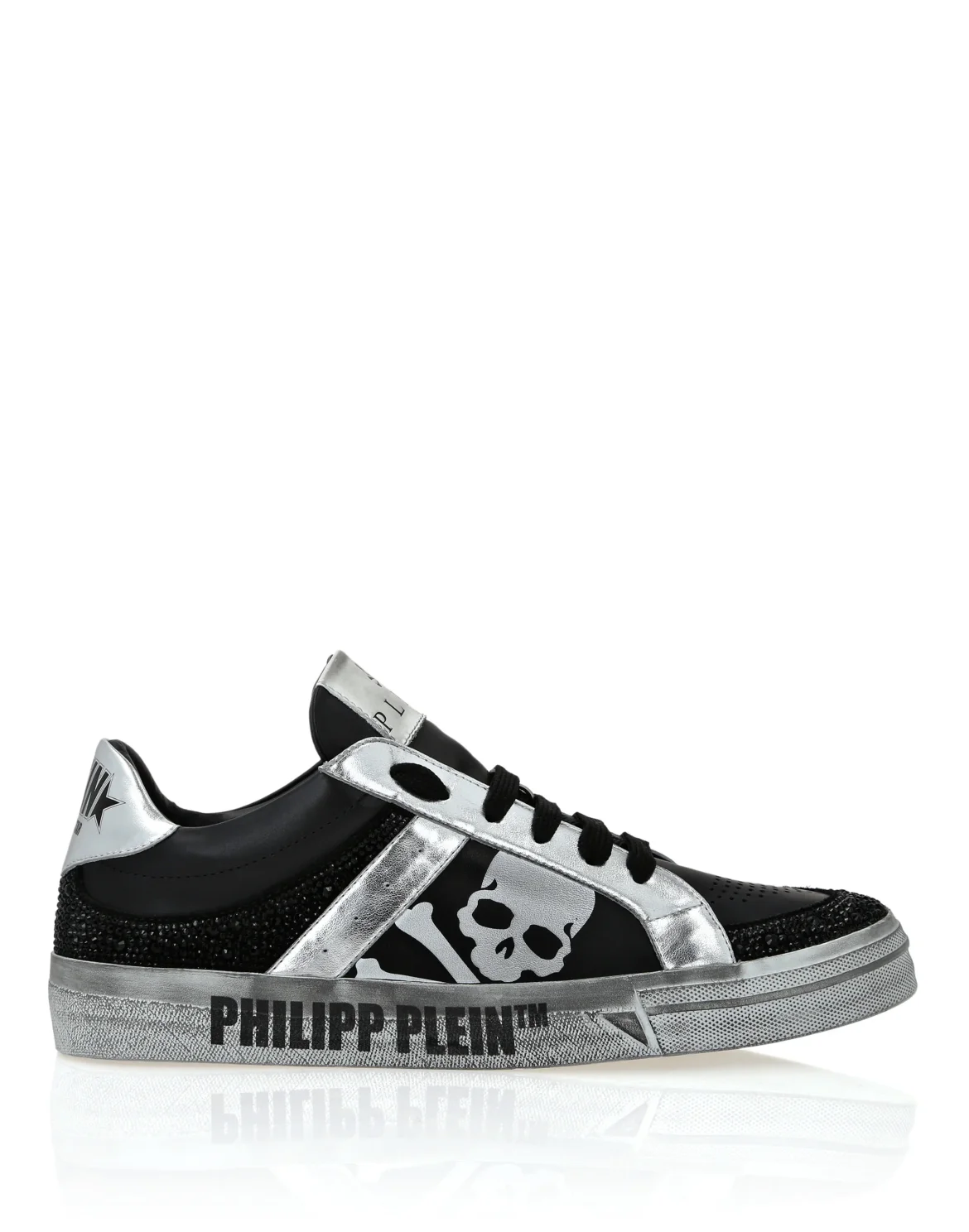 Nappa Leather Lo-Top Sneakers Strass Retrokickz TM, цвет: Черный