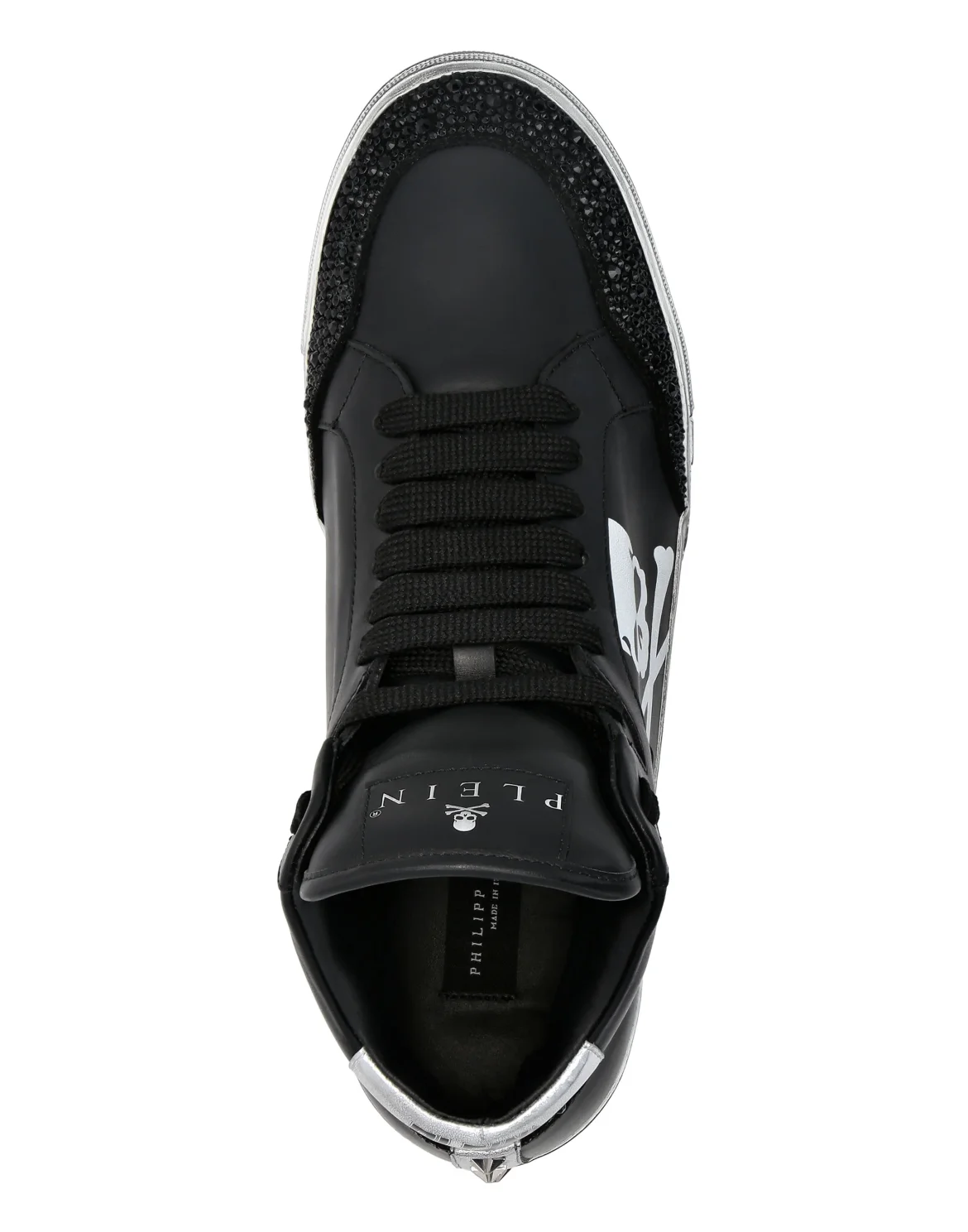 Nappa Leather Hi-Top Sneakers Strass Retrokickz TM, цвет: Черный